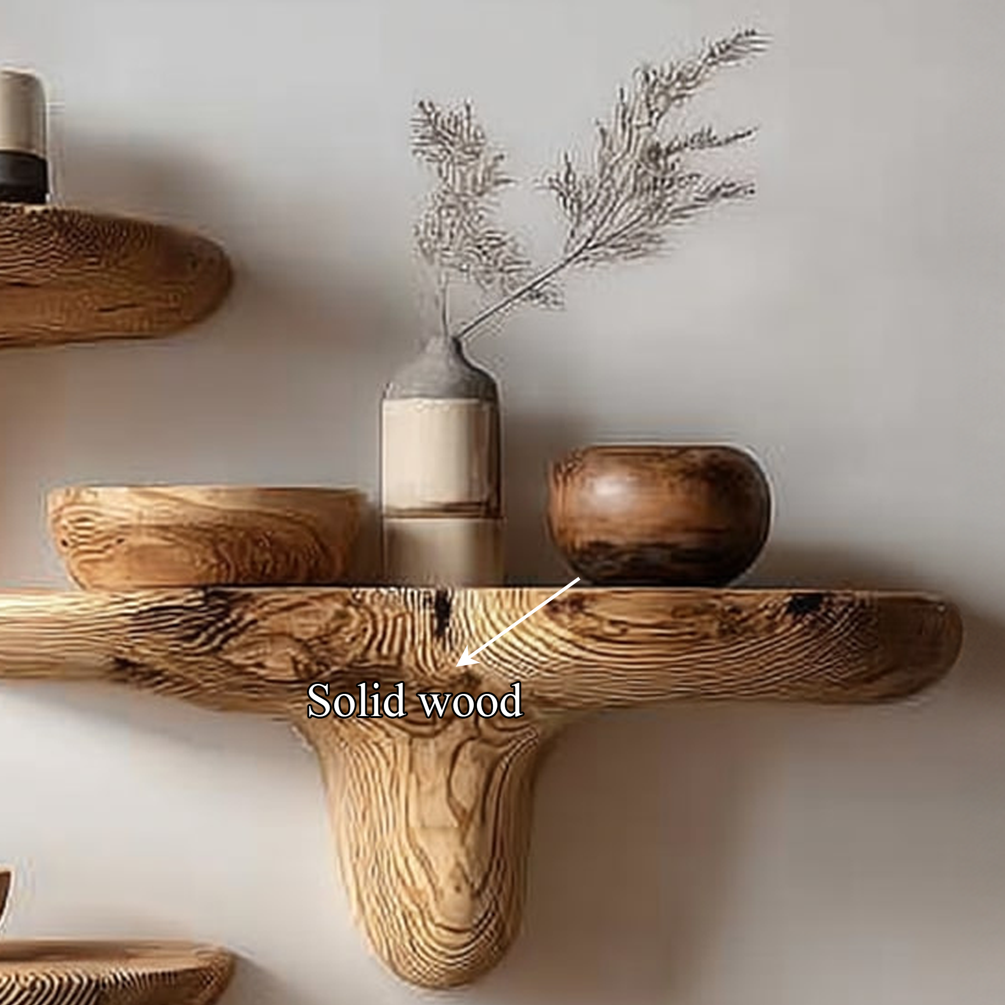 Midcentury Mushroom Floating Shelves Entryway SINLKIFL148