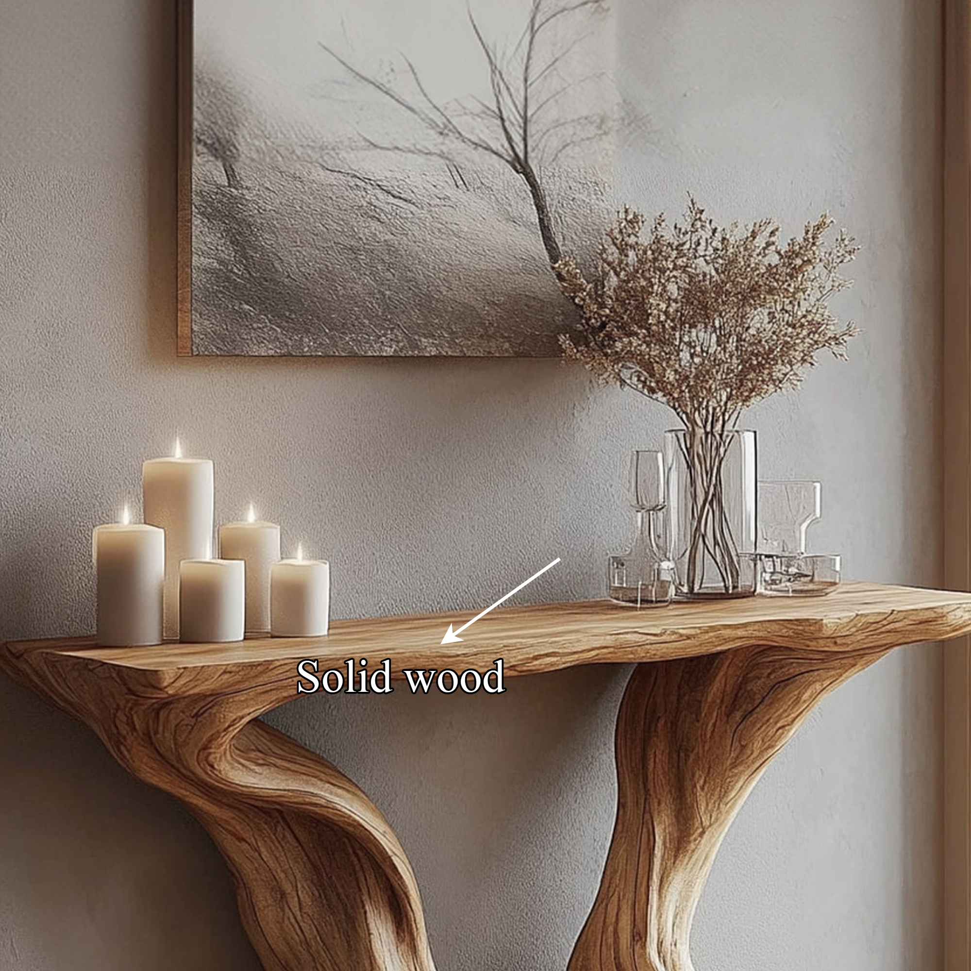 MidCentury Console Table Sculptural Hourglass Base Luxury Foyer SINLKICS349