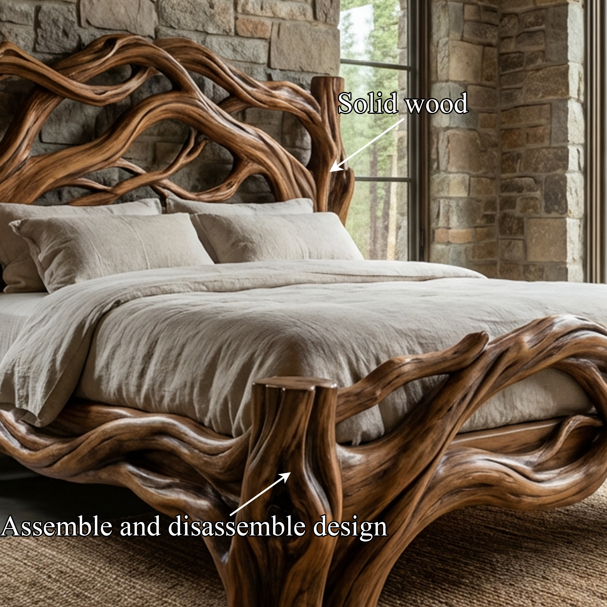 Rustic Bedroom Bed Design For Bedroom And Sleeping Space SINLKIWB108