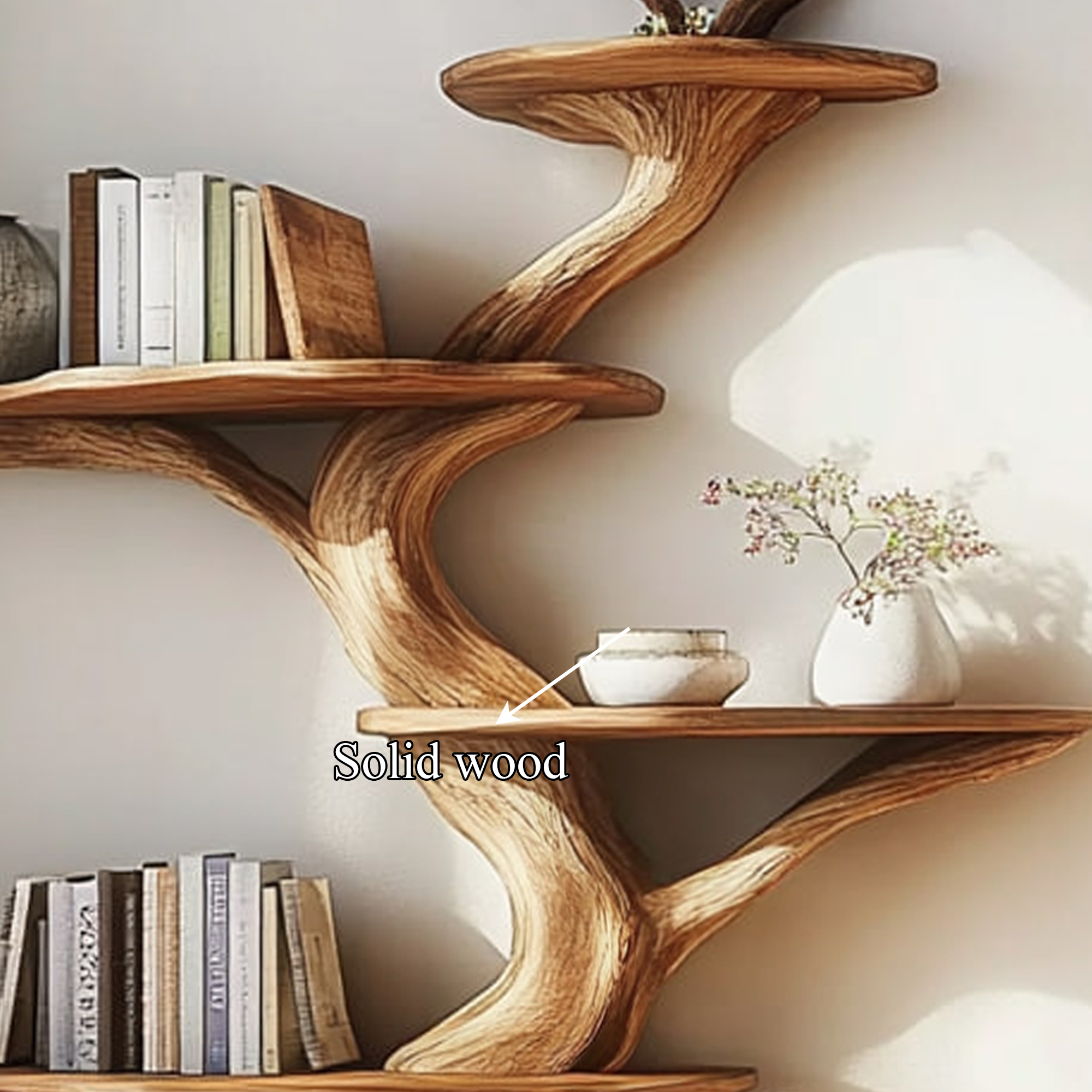Rustic Tree Bookshelf Bedroom Study Room Organizer SINLKITB476