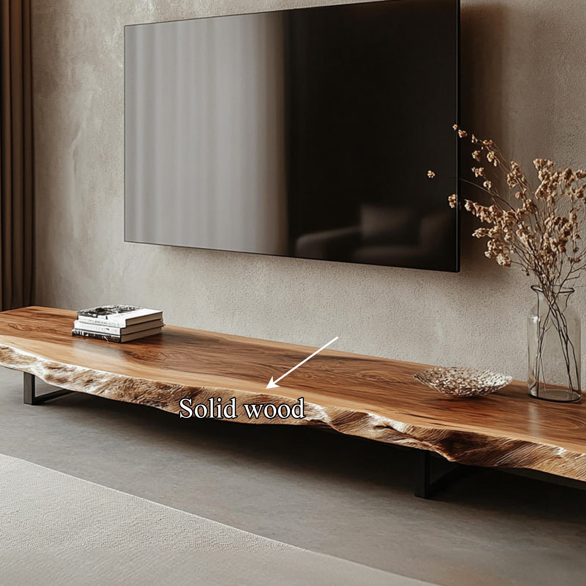 Mid Century TV Console Live Edge Wood Master Bedroom SINLKICS354