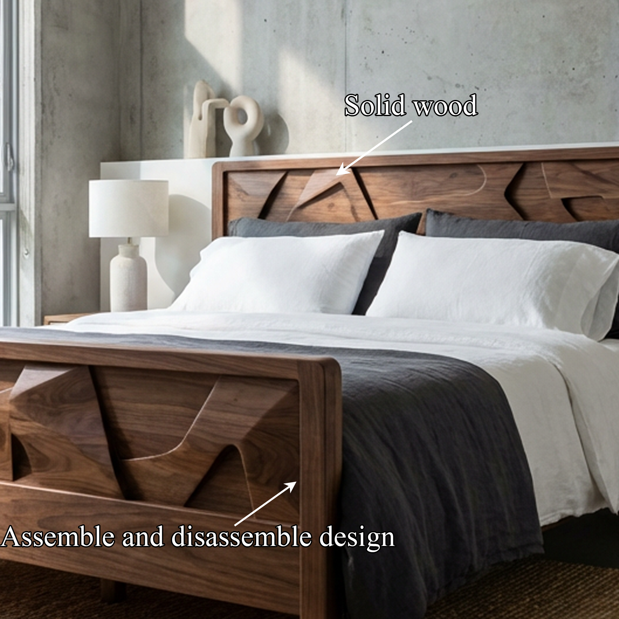 Rustic Statement King Bed Frame For Bedroom And Interior Space SINLKIWB110