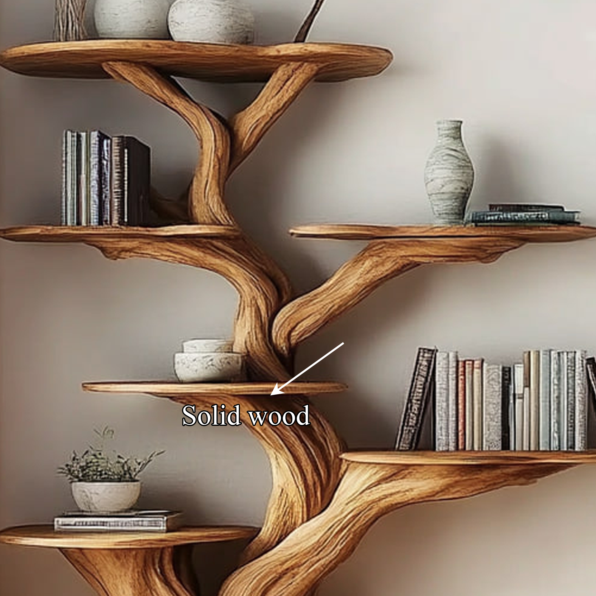 Rustic Unique Tree Bookshelf Bedroom Reading Nook SINLKITB473