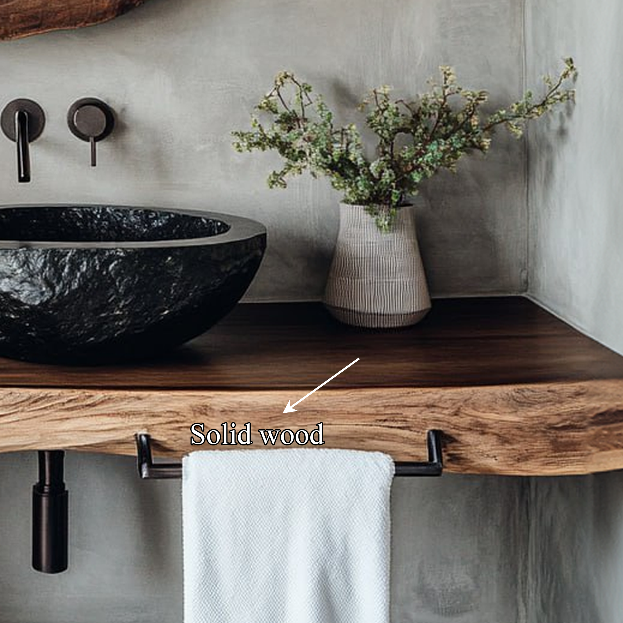 Midcentury Floating Shelf Farmhouse Bathroom SINLBRV118