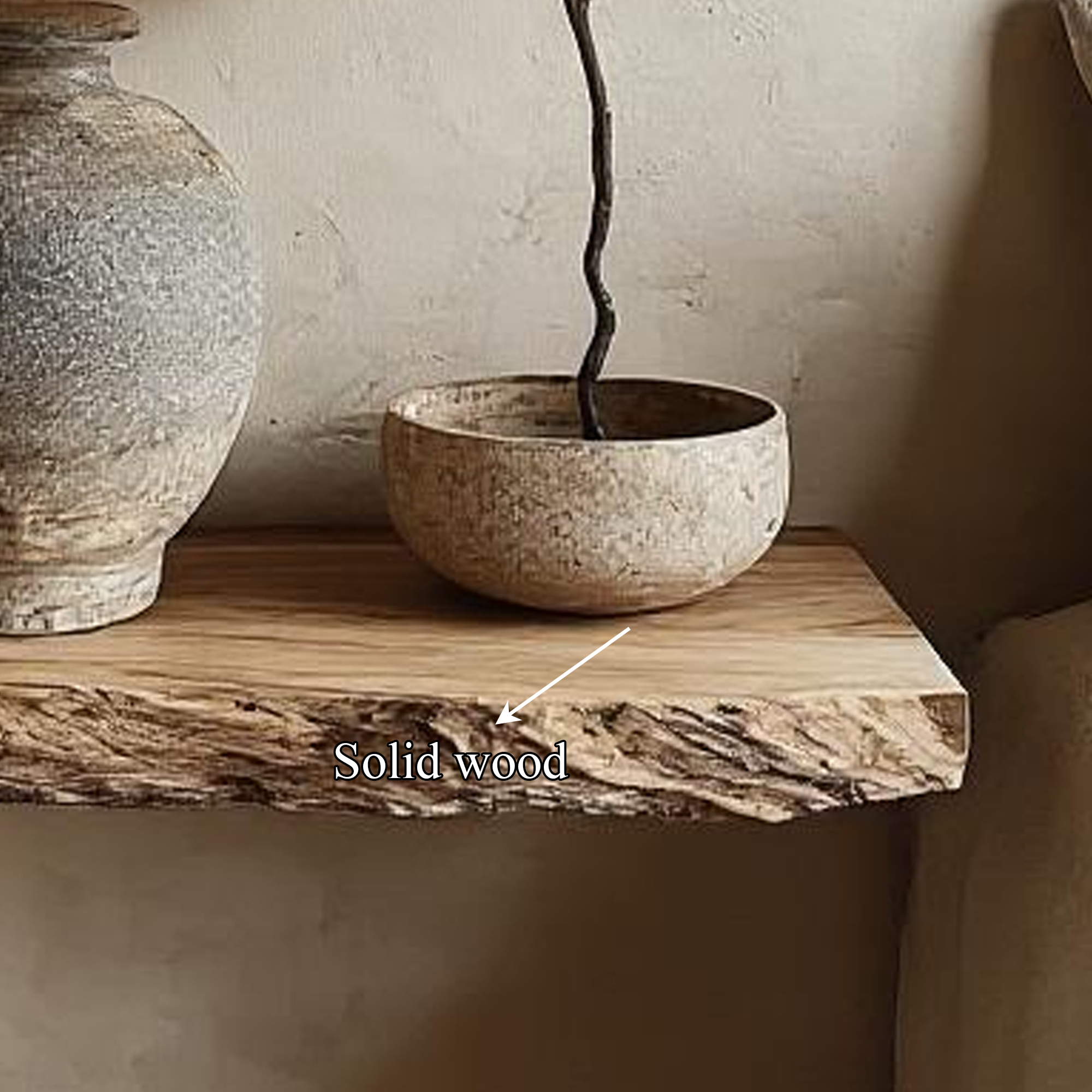 Rustic Nightstand Floating Shelf Bedroom SINLKIFL182