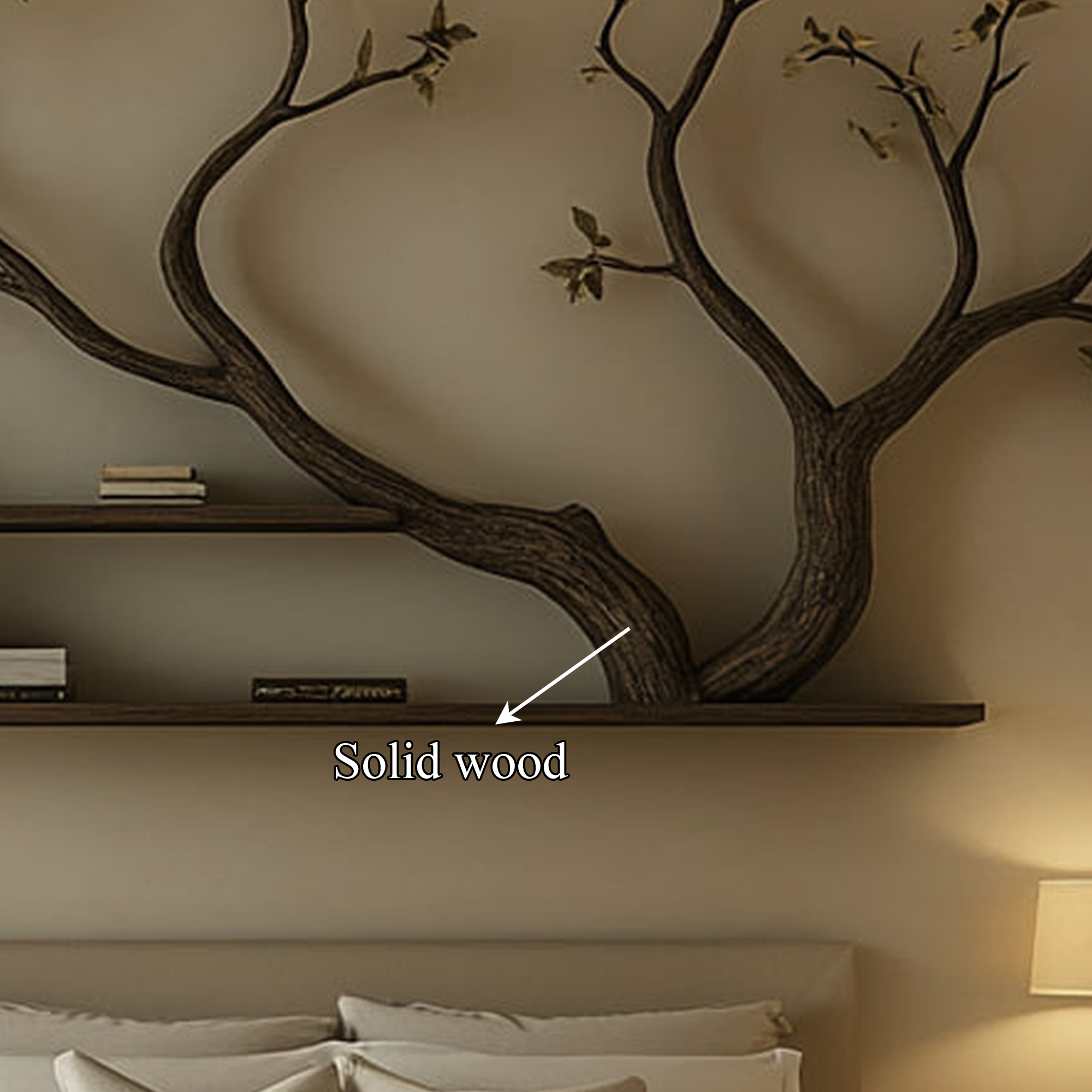 Mid Century Tree Wall Bookshelf Modern Cozy Bedroom SINLKITBS084