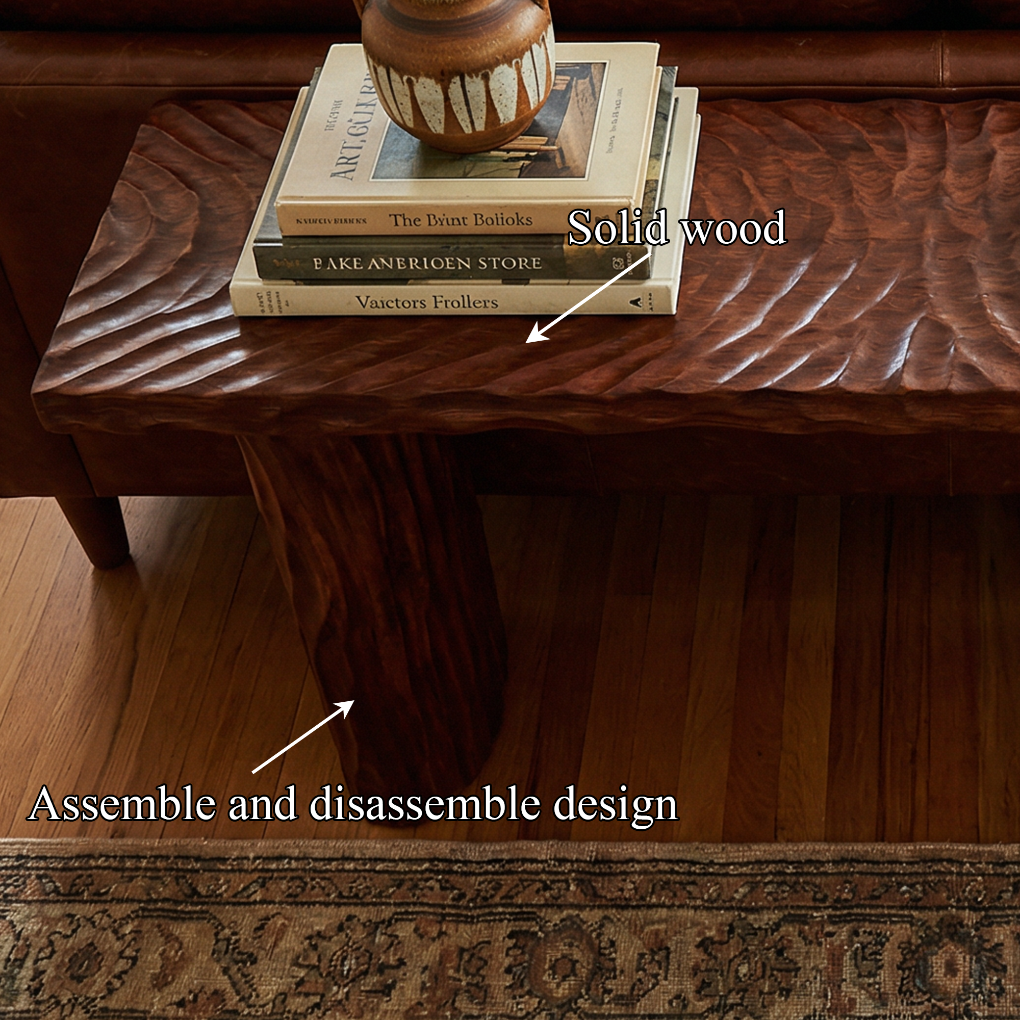 Rustic Textured Wood Console Table Sofa Back Living Room SINLKICS516