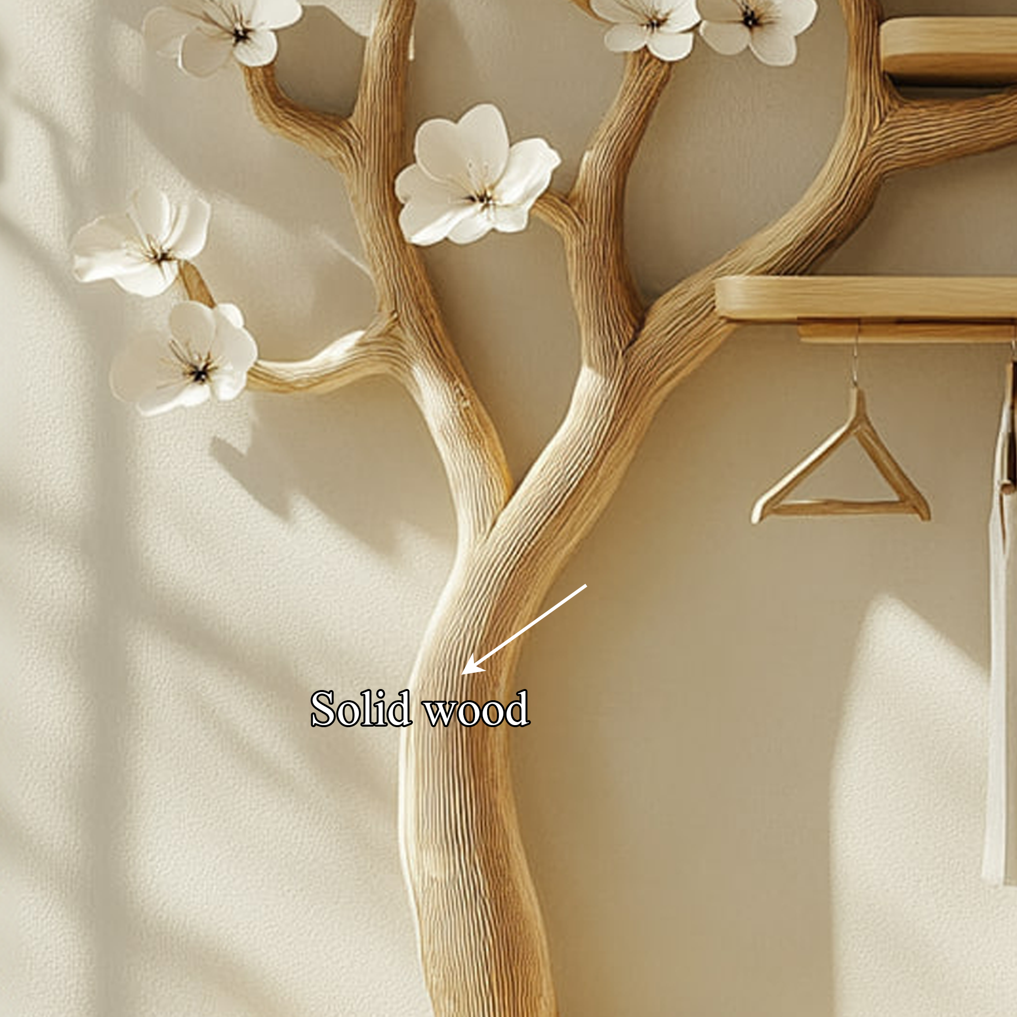 Scandinavian Tree Wardrobe Rack Solid Wood Bedroom Organizer SINLKITCR059