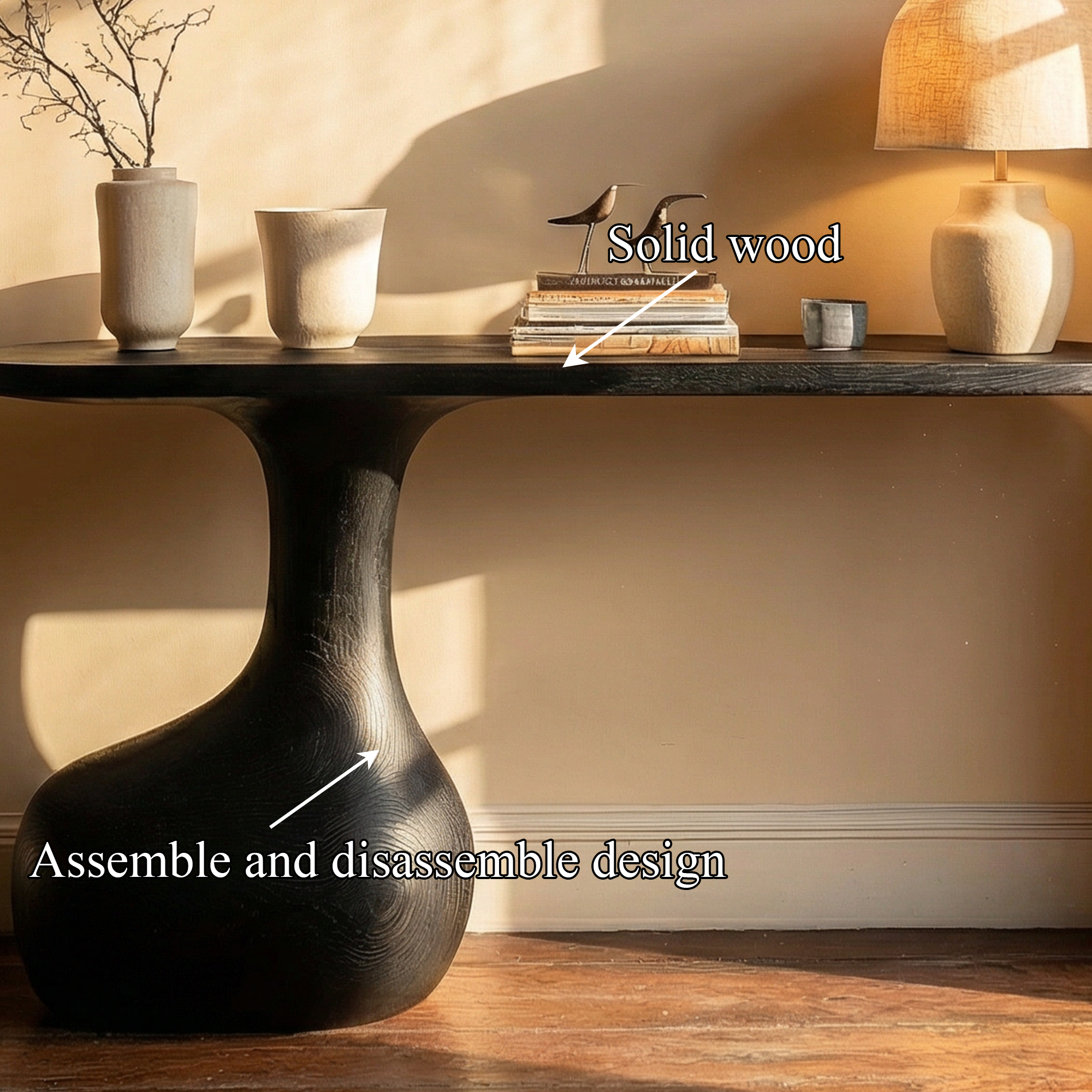 Minimalist Pedestal Console Table Entryway Hallway Living Room SINLKICS489