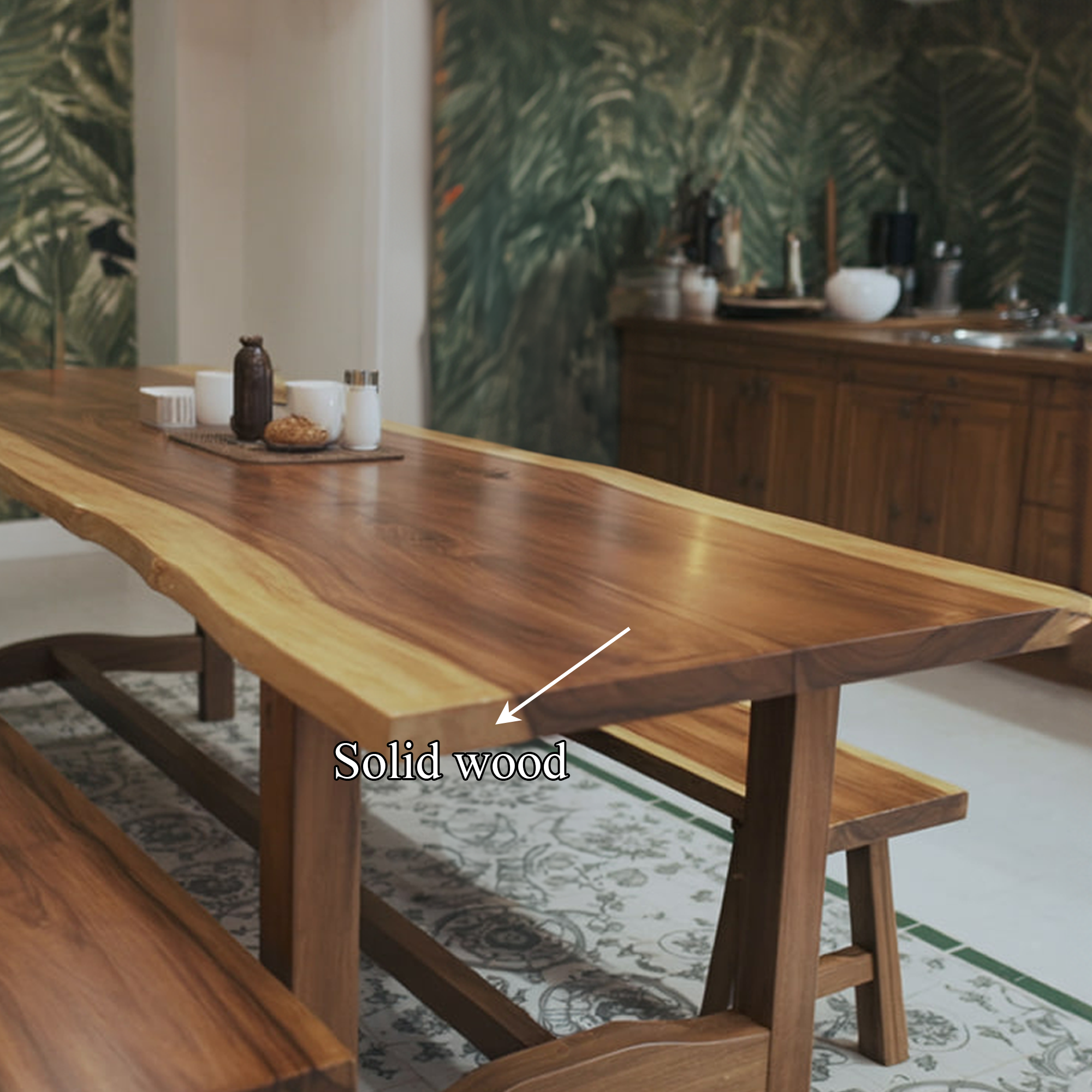 Rustic Live Edge Dining Table Handmade SINLSDTS132