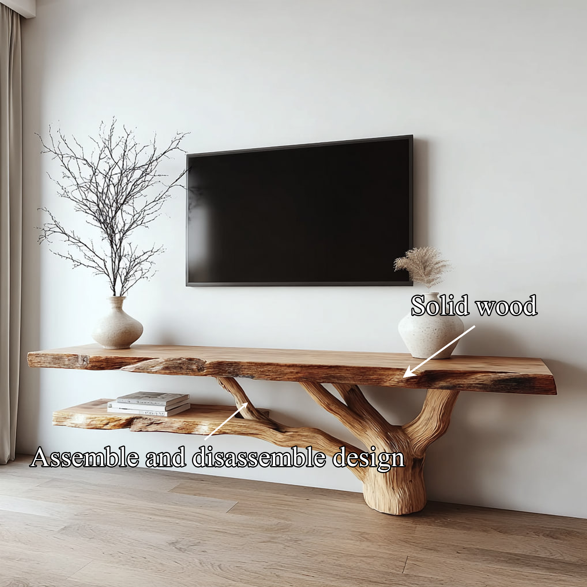 Rustic Console Table Wood Backing Statement Luxury Showroom SINLKICS374