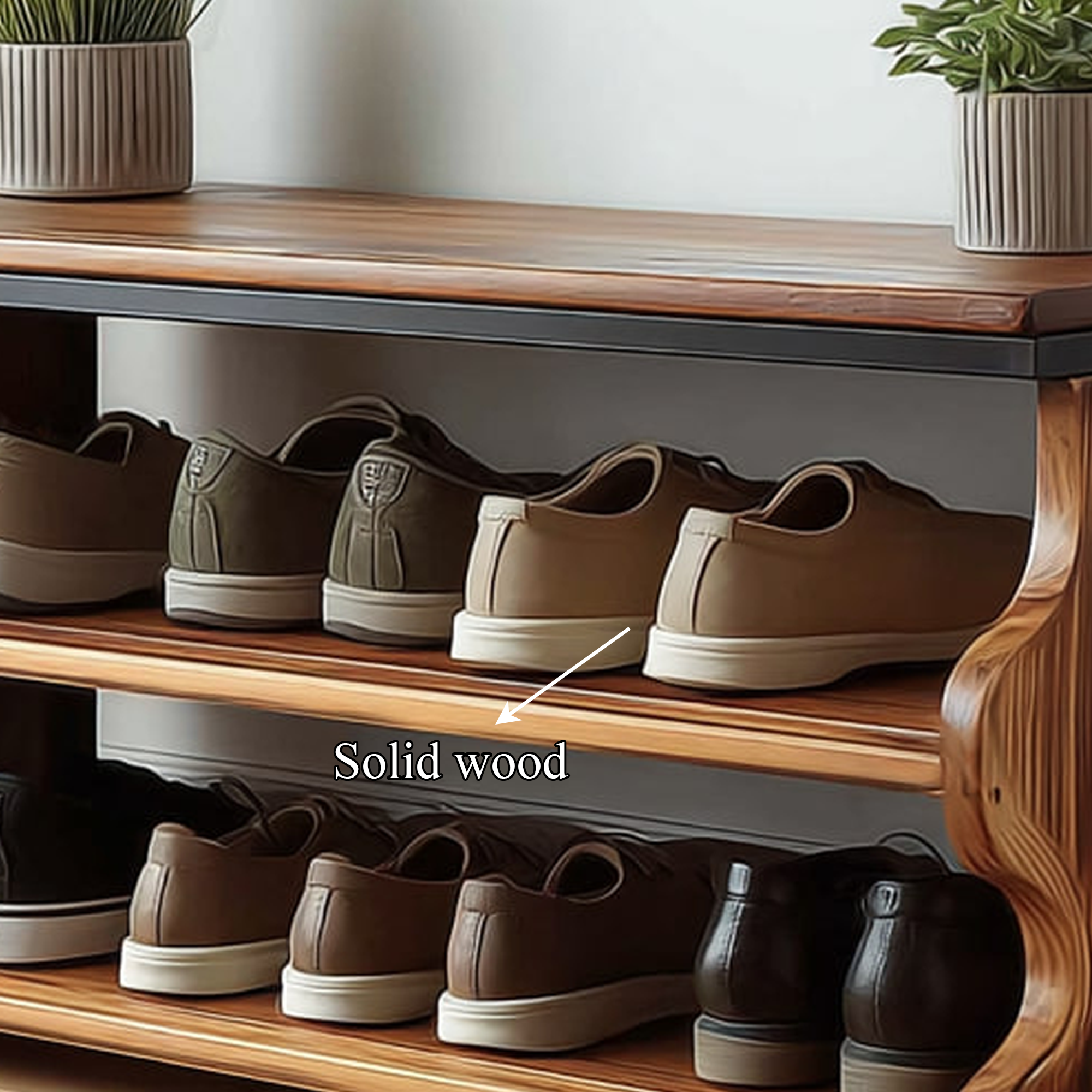 Midcentury Shoe Rack Bench Farmhouse Entryway SINLKISB044