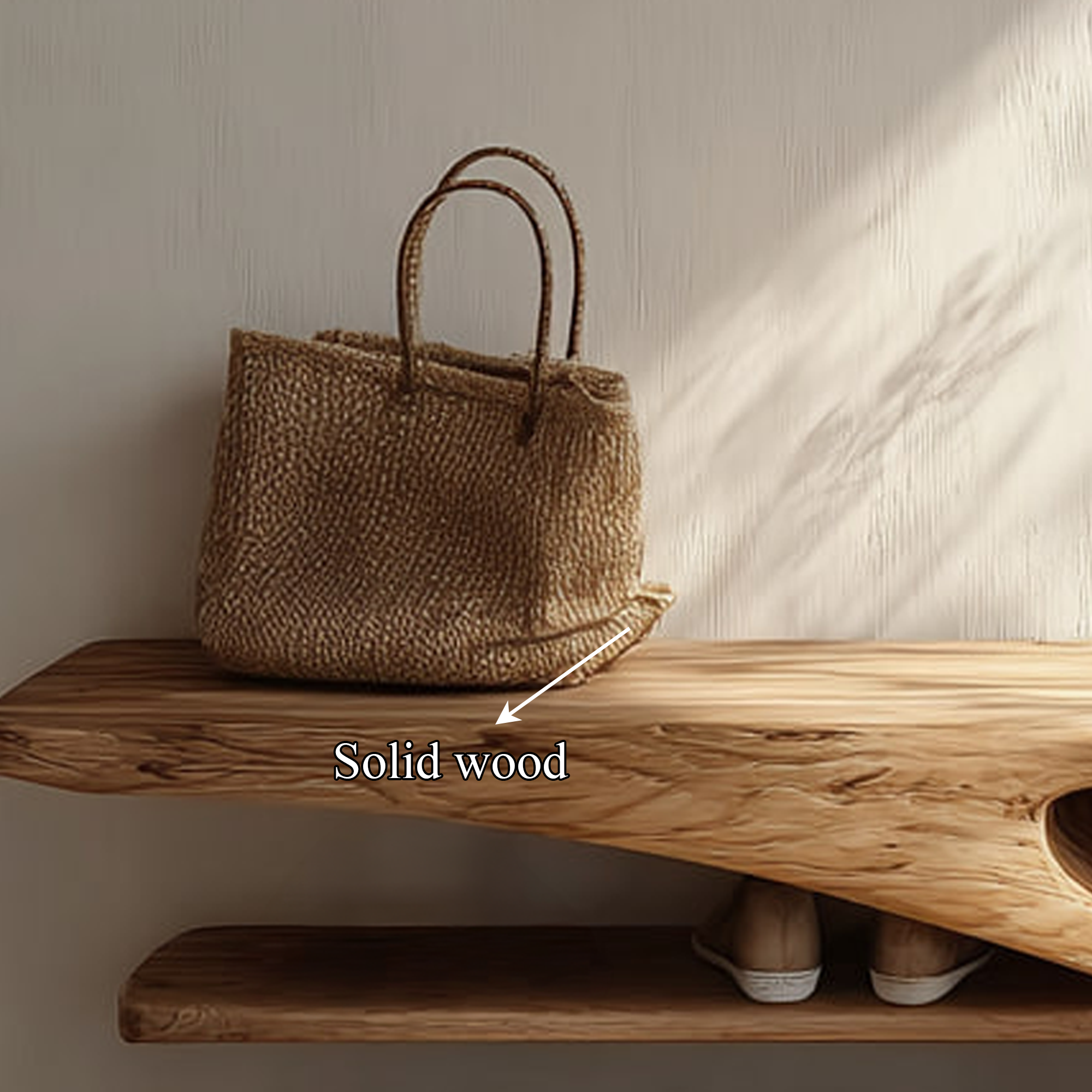 Rustic Solid Wood Shoe Bench Entryway SINLKISB048