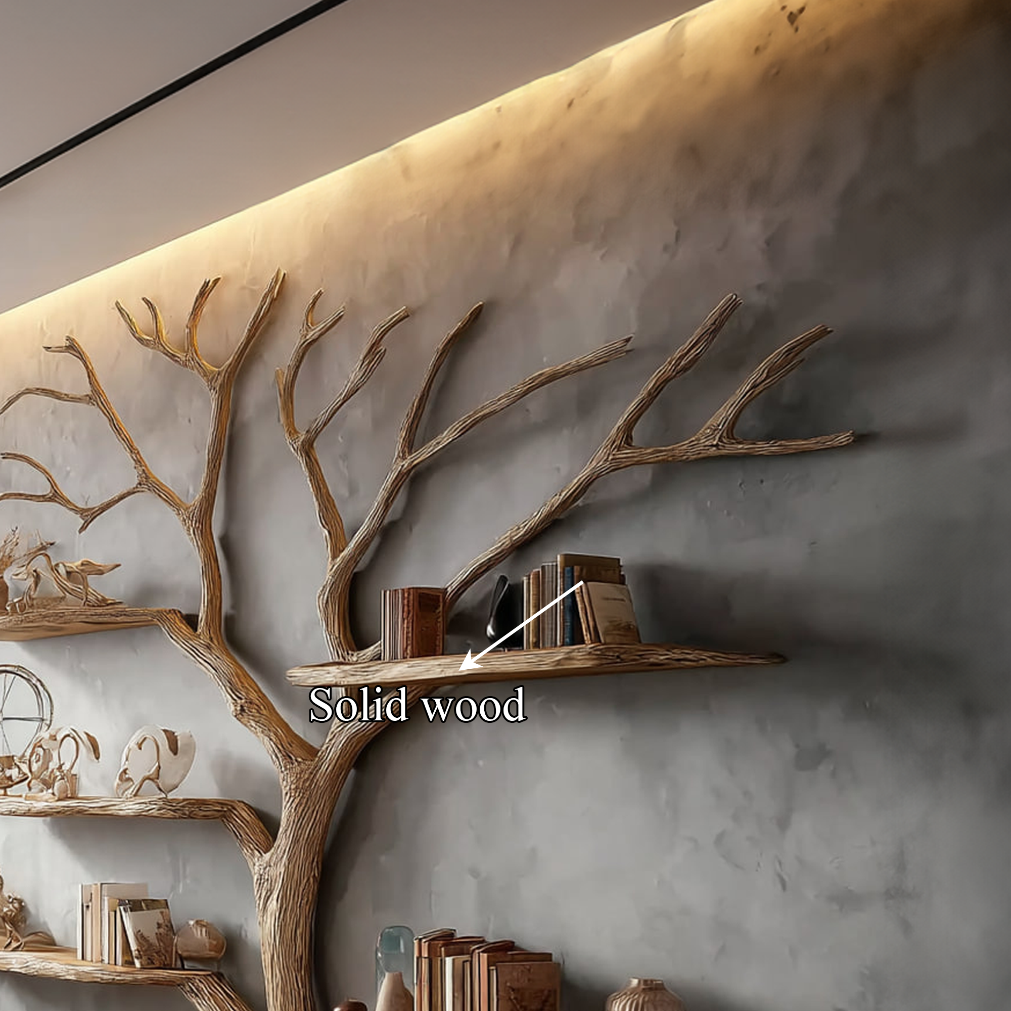 Rustic Tree Shaped Bookshelf Home Office Artistic Display SINLKITB323