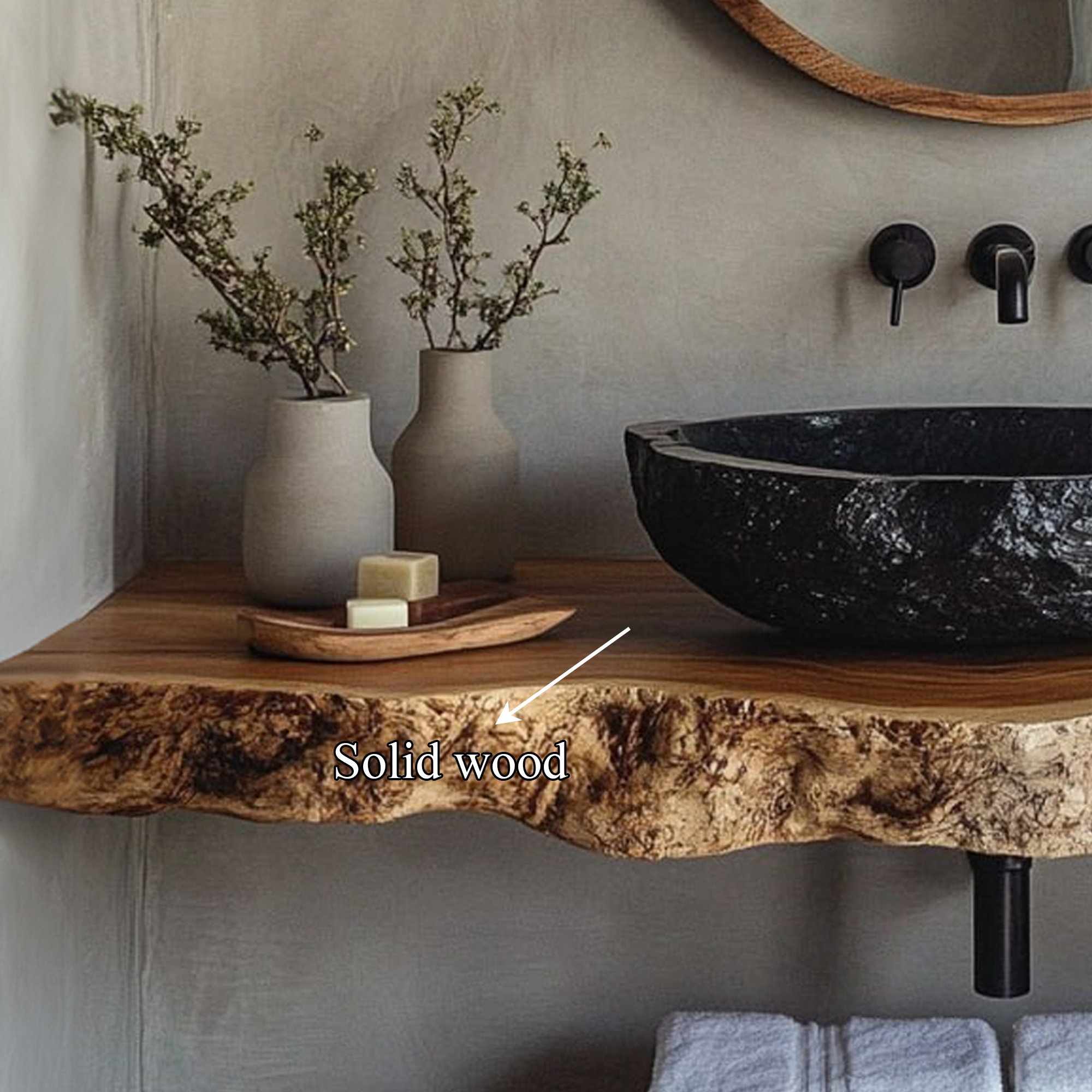 Rustic Floating Shelf Farmhouse Bathroom SINLBRV117