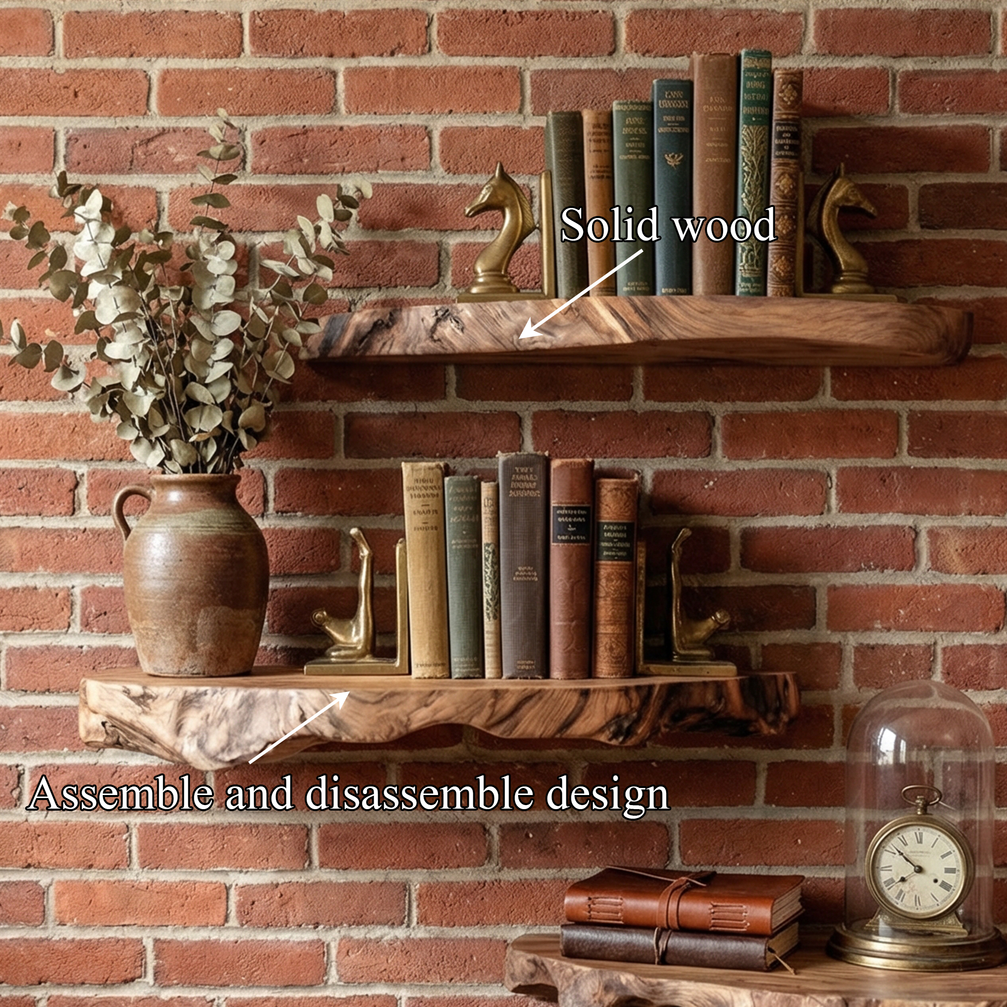 Modern Live Edge Corner Floating Shelves Solid Wood Rustic Wall Display SINLKIFL494