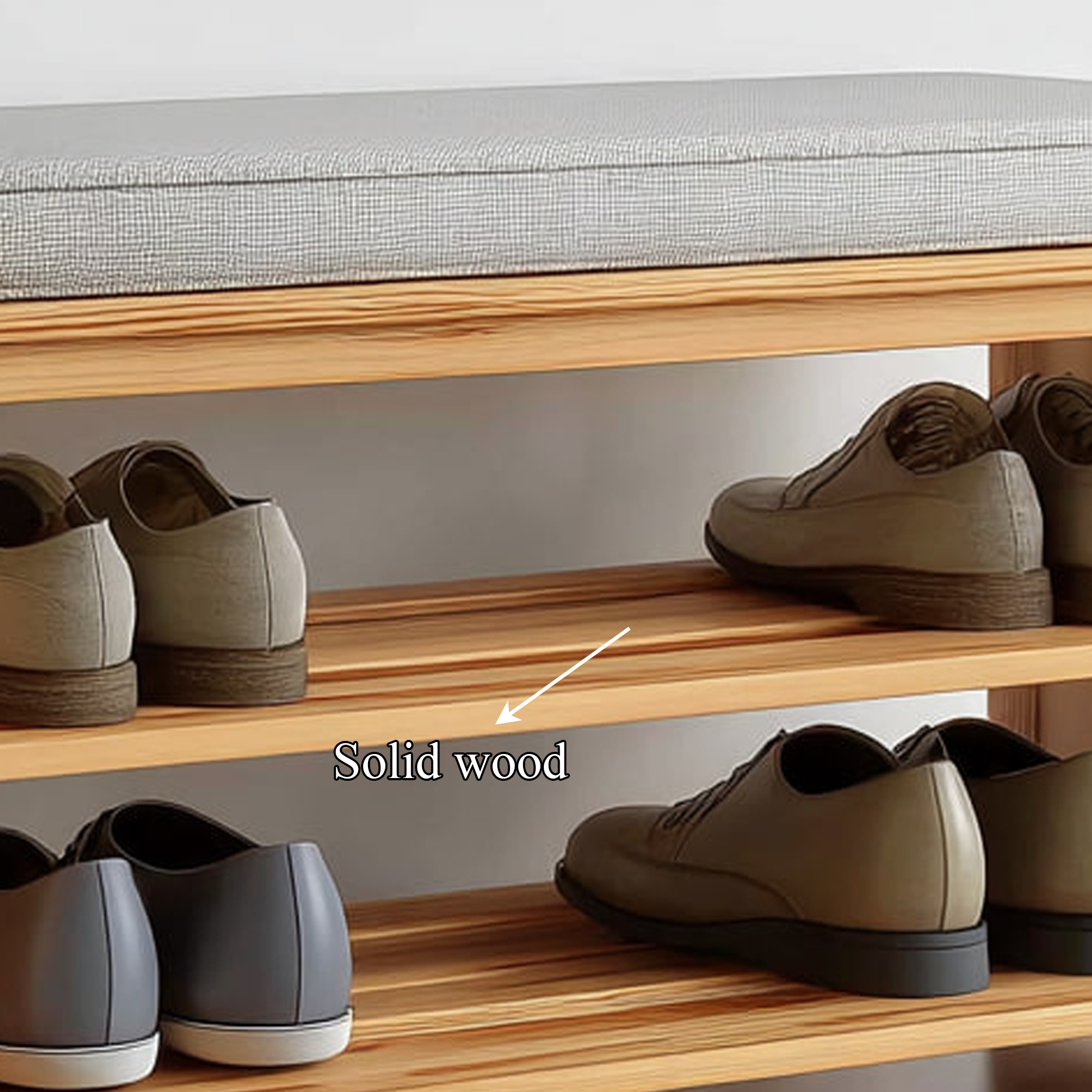 Rustic Farmhouse Shoe Rack Bench Entryway SINLKISB046