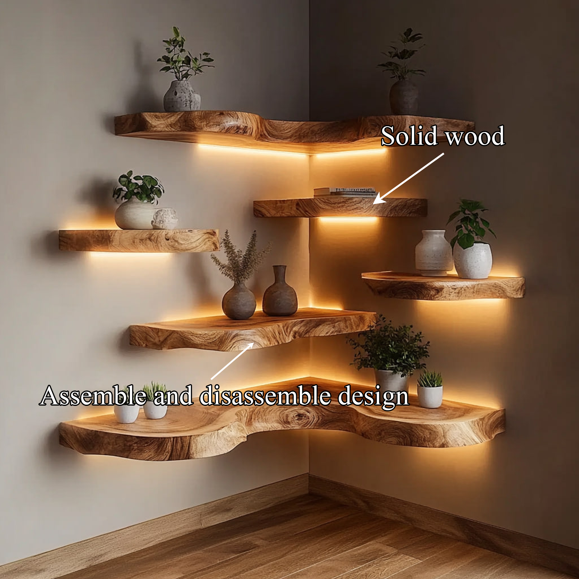 Rustic Floating Corner Shelf For Home Styling SINLKIFL330
