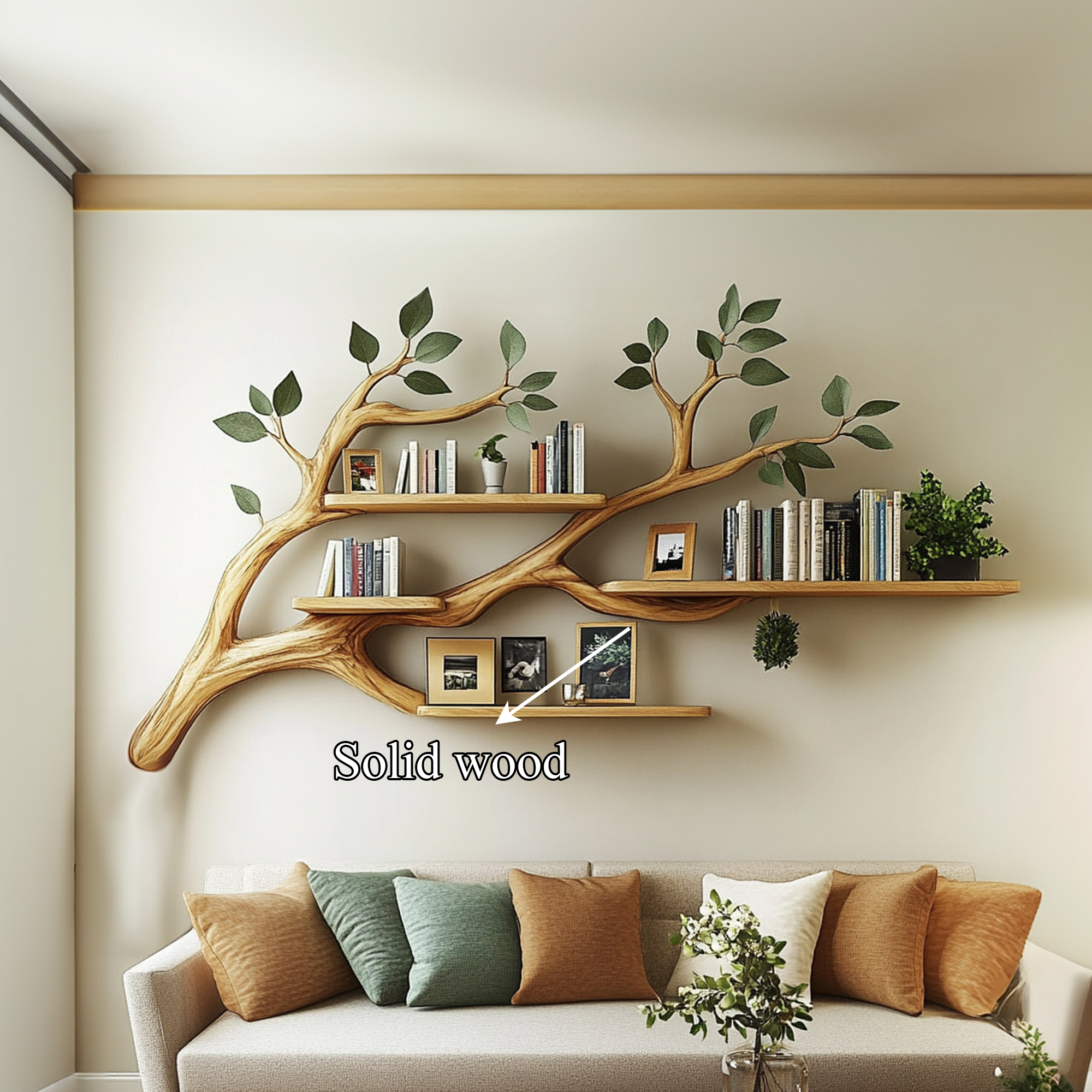 Rustic Sculptural Tree Branch Shelf Living Entryway SINLKITBS044
