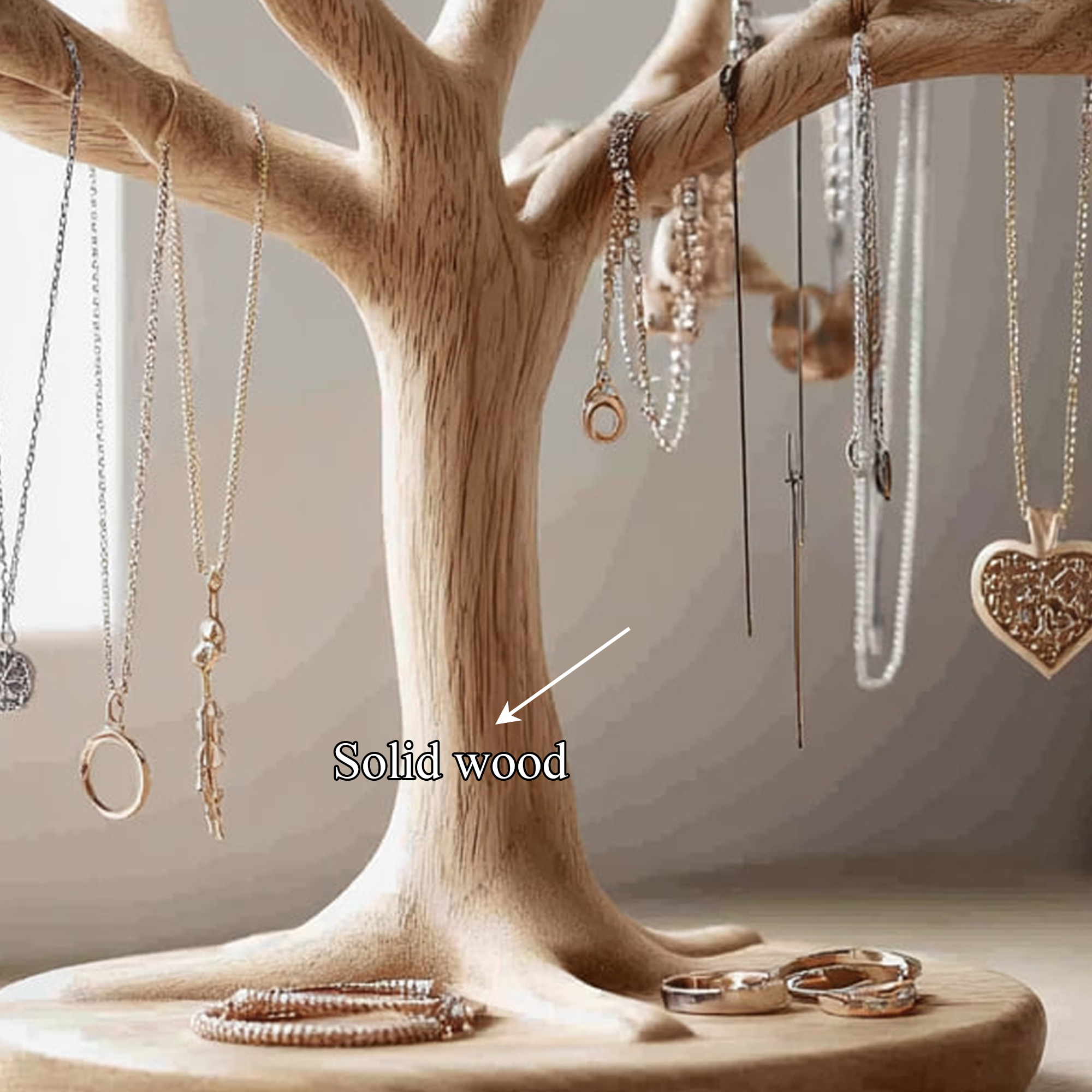 Nature Inspired Wooden Jewelry Tree Holder Handmade SINLKITJR003