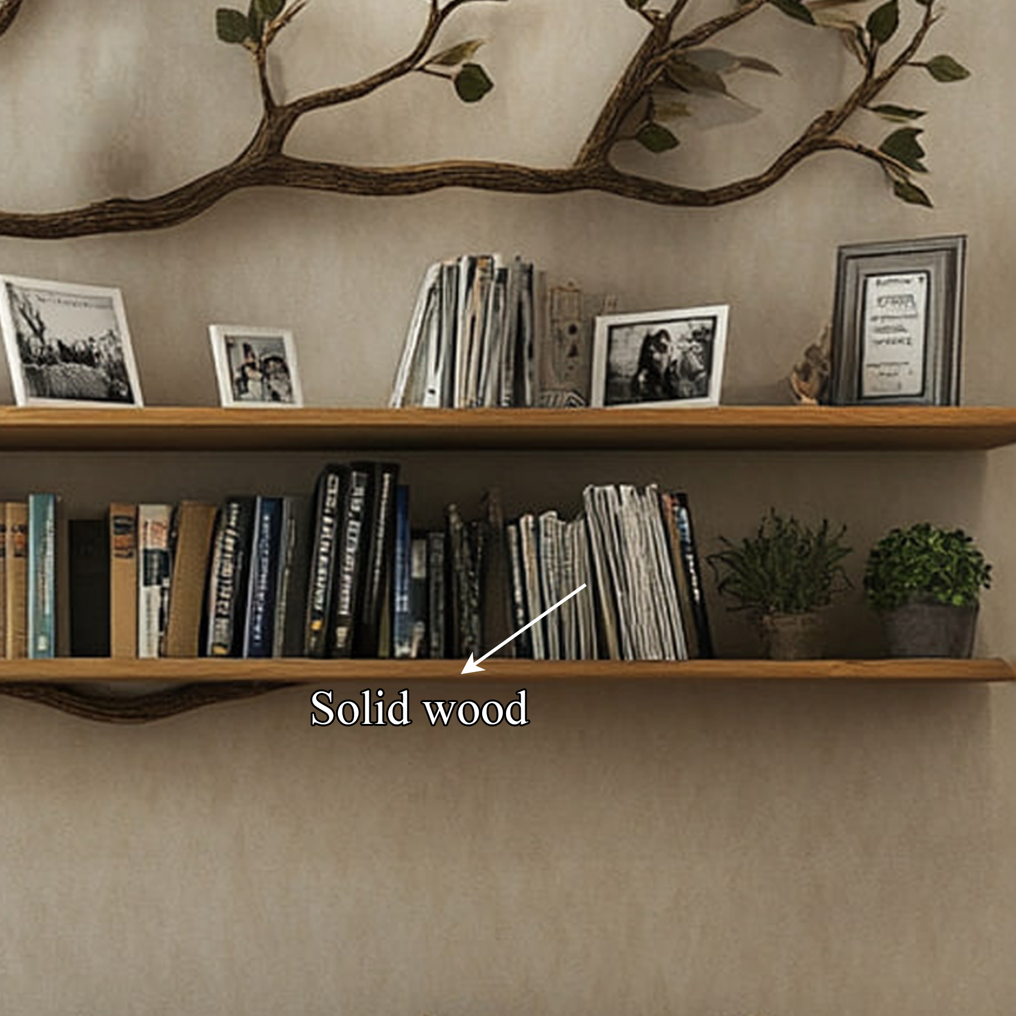 Rustic Tree Inspired Wall Shelf Minimalist Home SINLKITBS043