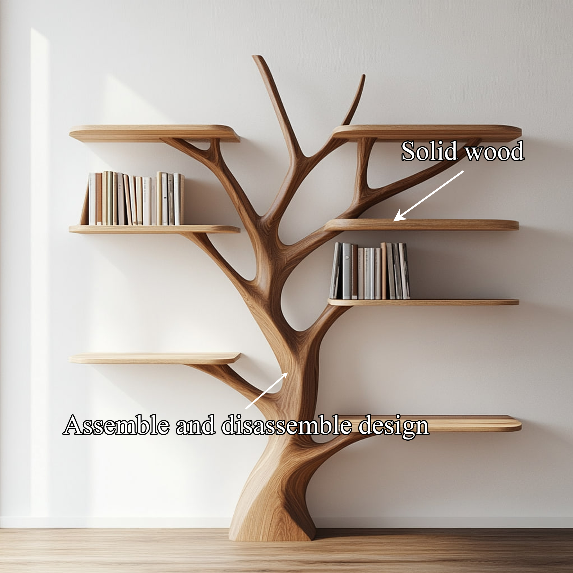 Rustic Organic Branch Bookshelf Living Room Or Study Room SINLKITB572