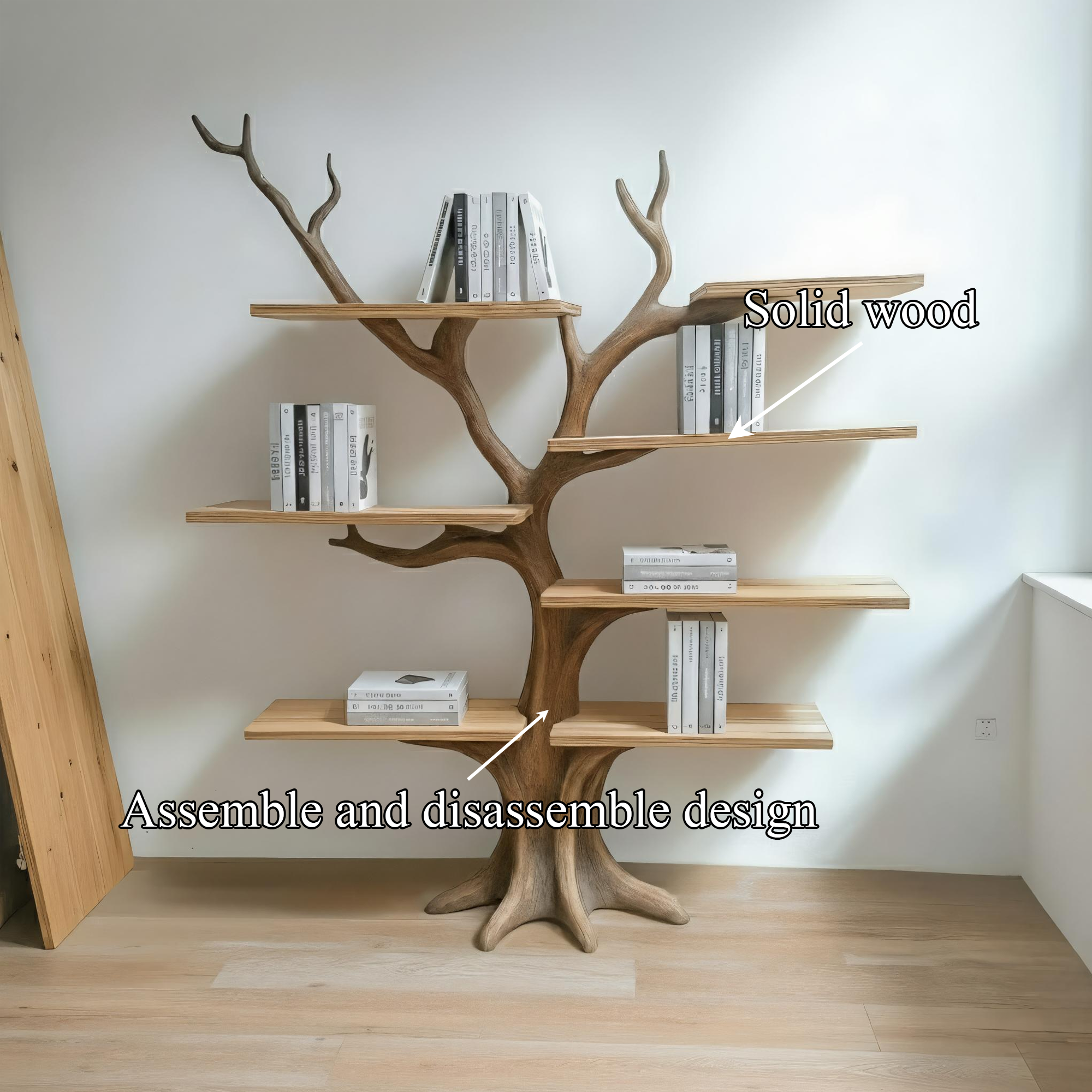 Rustic Organic Tree Decorative Shelf Living Room Or Bedroom SINLKITB574