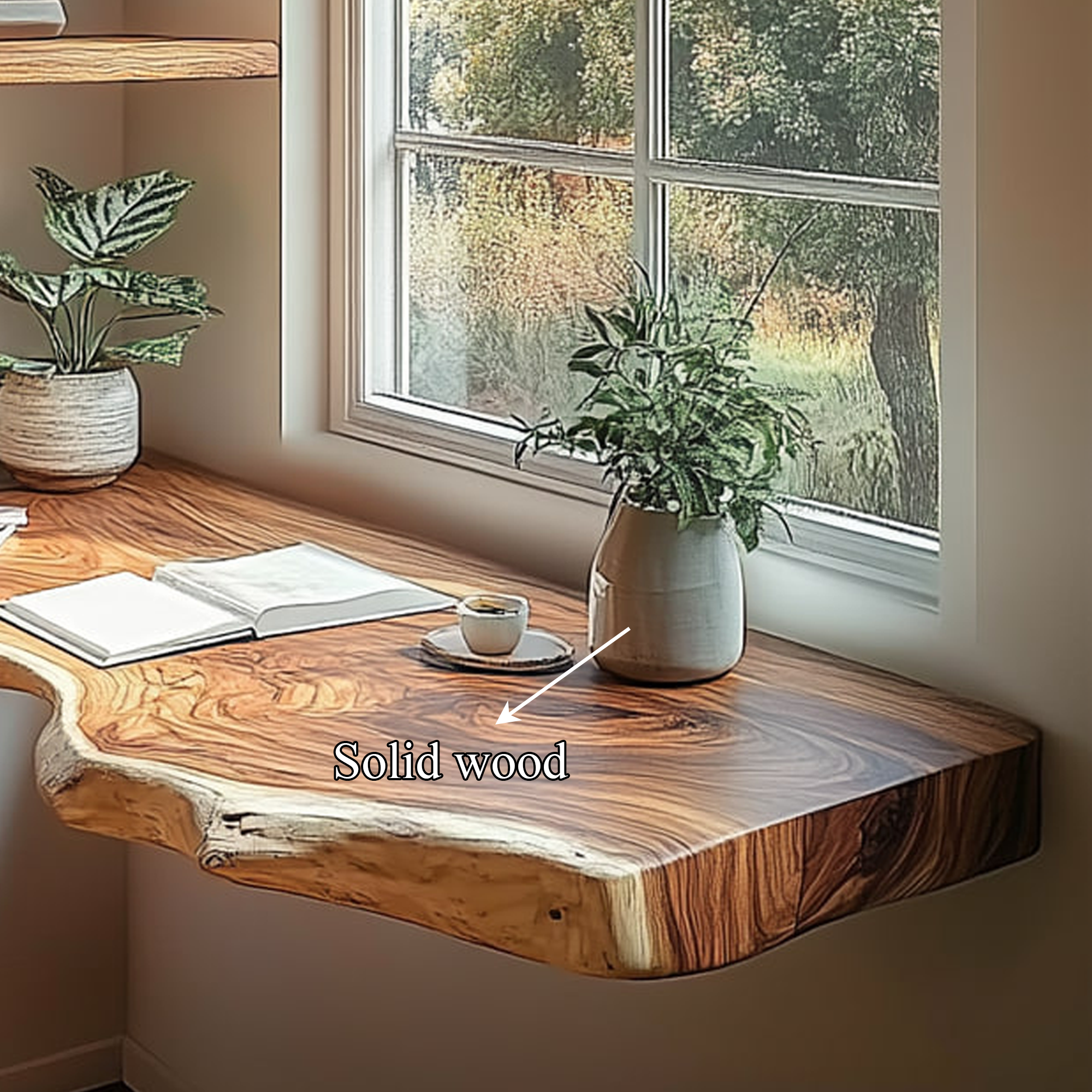 Rustic Floating Study Desk Shelf Bedroom Decor SINLKIFL216