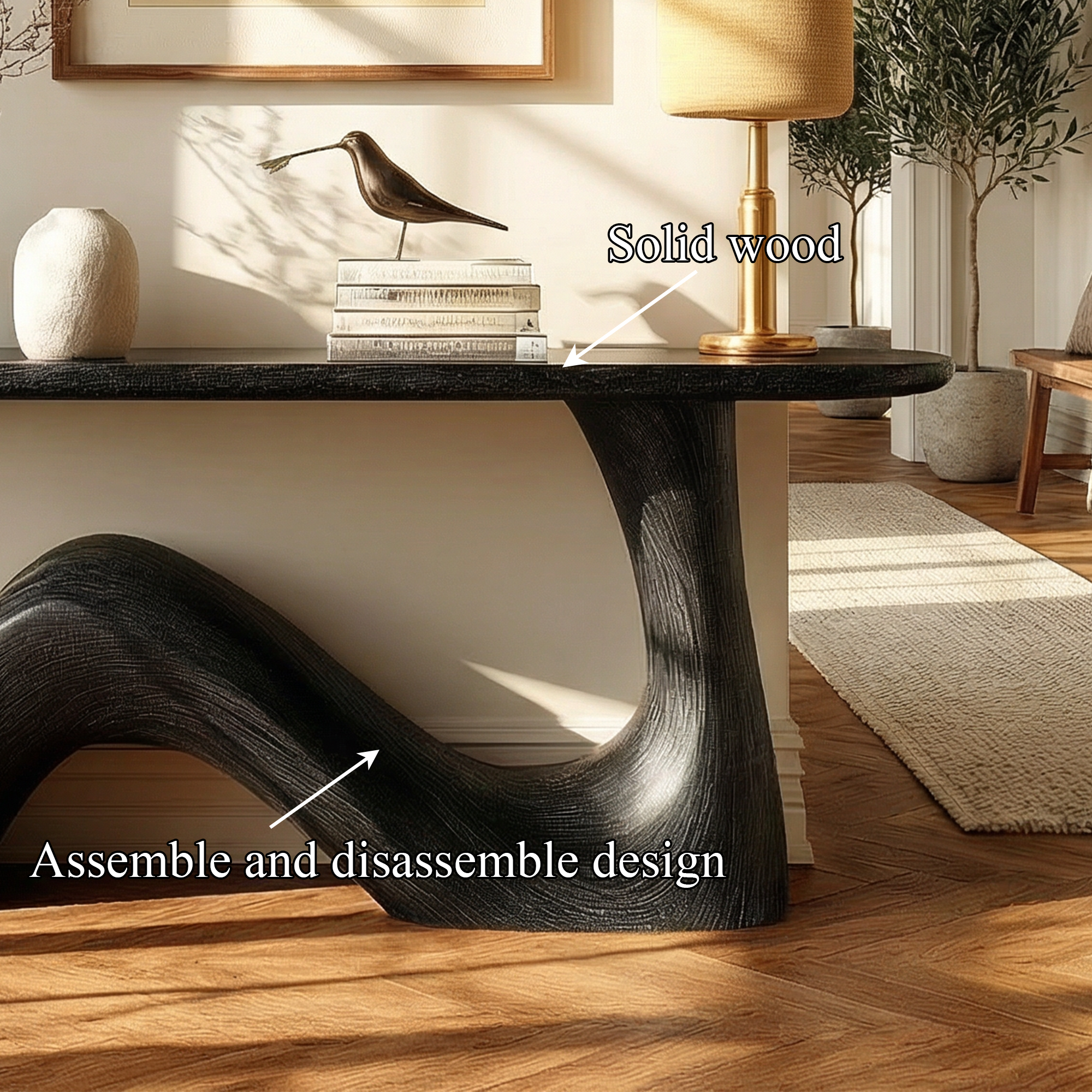 Organic Sculptural Console Table Living Room Sofa Back Entryway SINLKICS490