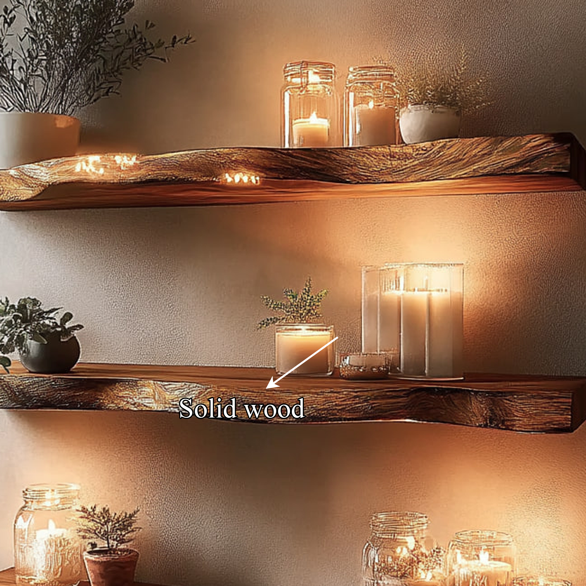 Rustic Live Edge Corner Storage Shelf Living Room Or Office SINLKIFL223