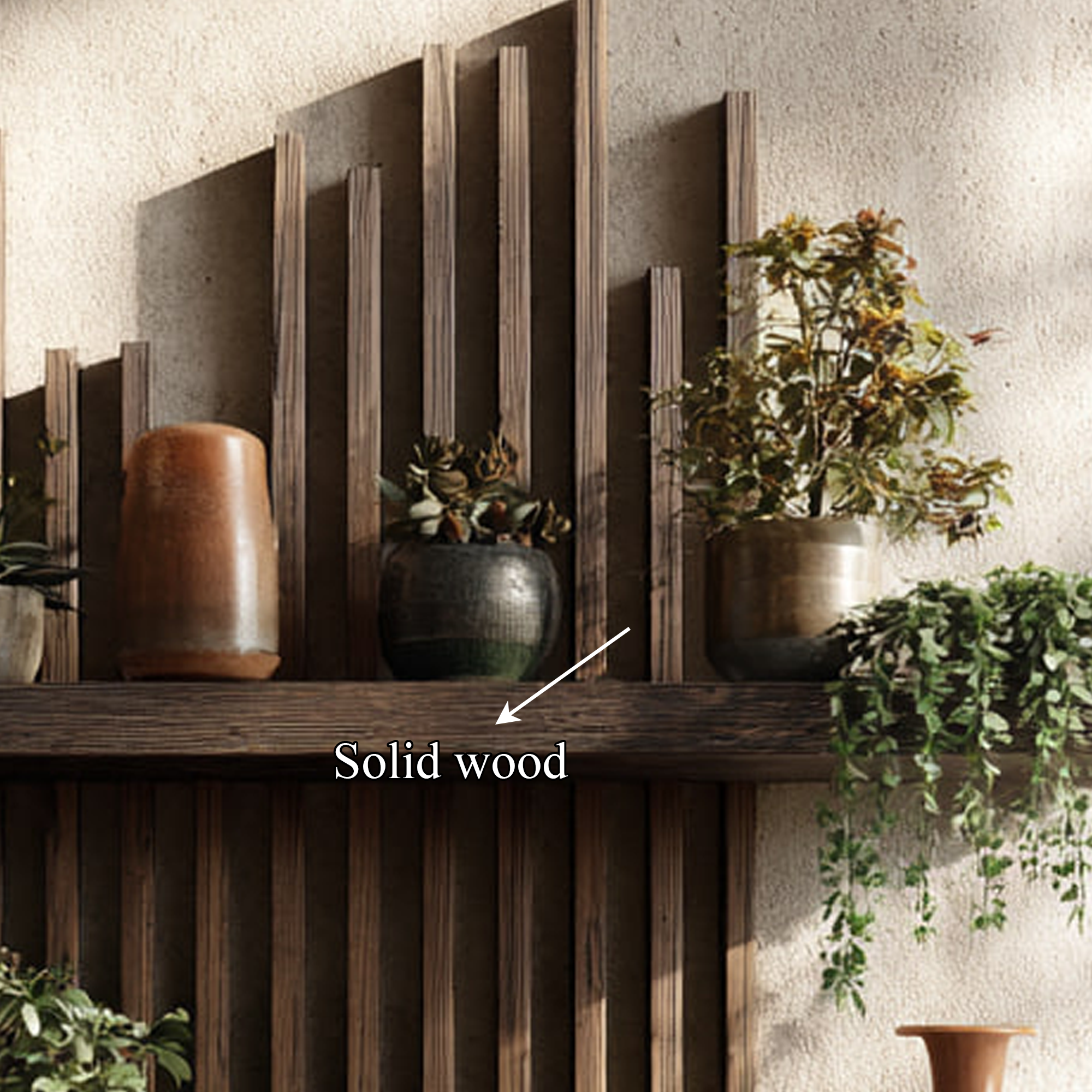 Rustic Modern Wooden Wall Shelf Plant Display Decor SINLKIFL228