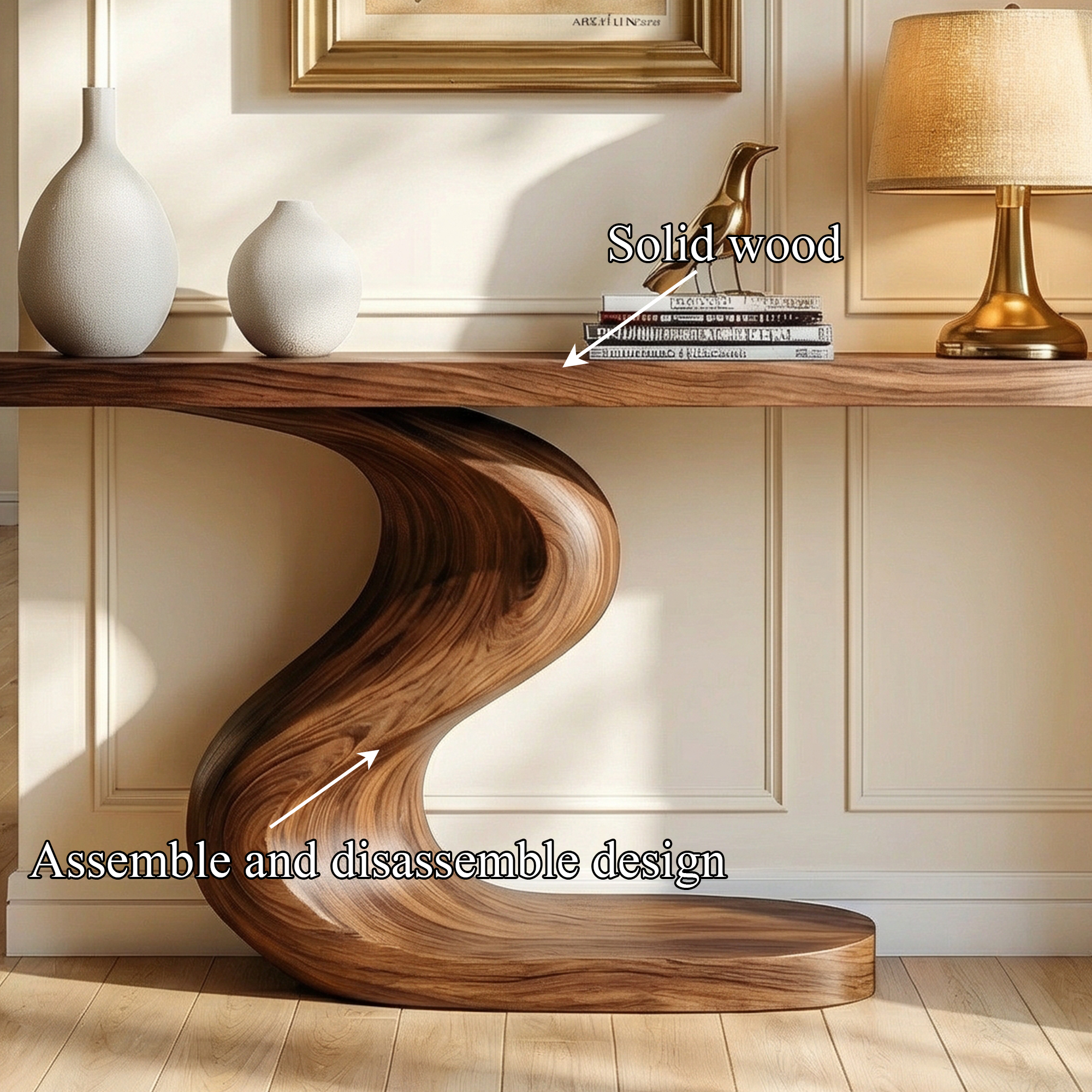 Artistic Flowing Base Console Table Entryway Hallway Living Room SINLKICS491