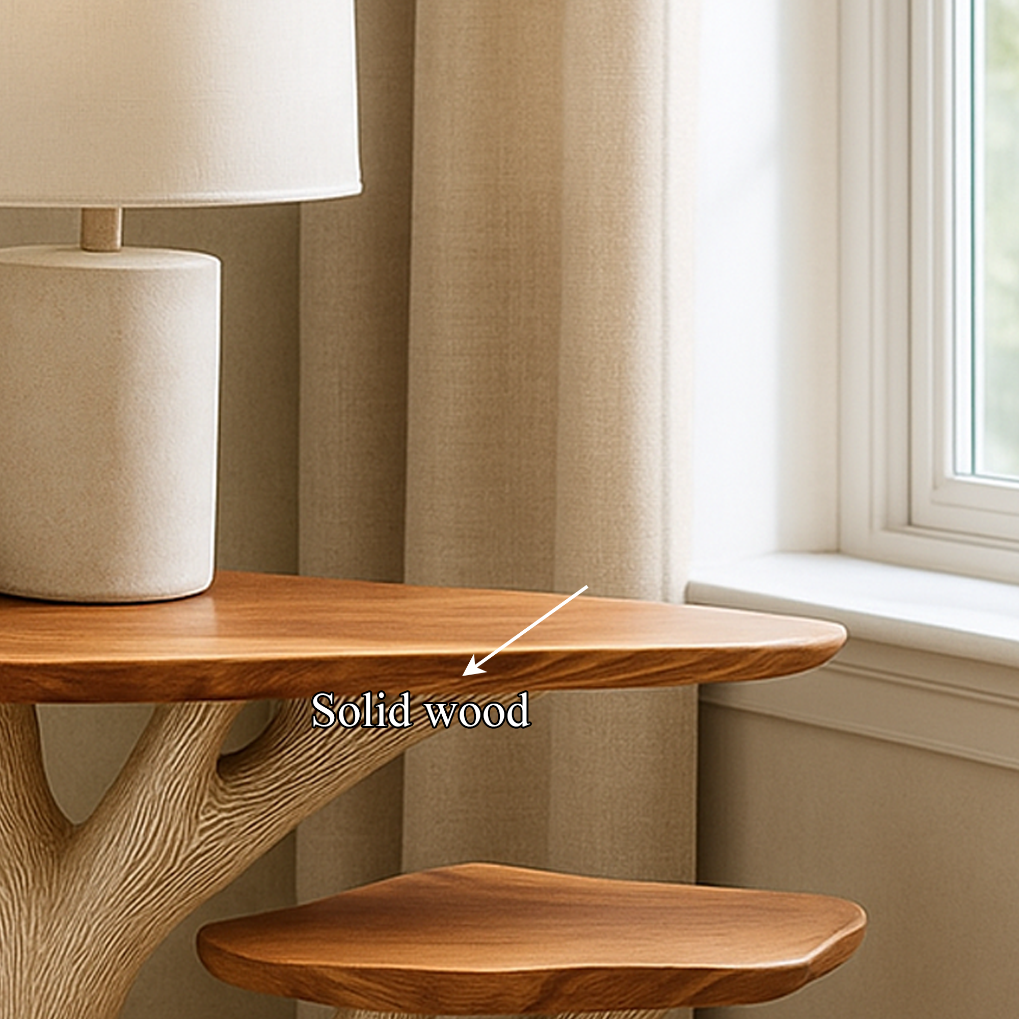 Rustic Organic Shaped Bedside Table Bedroom Furniture SINLKIBT138