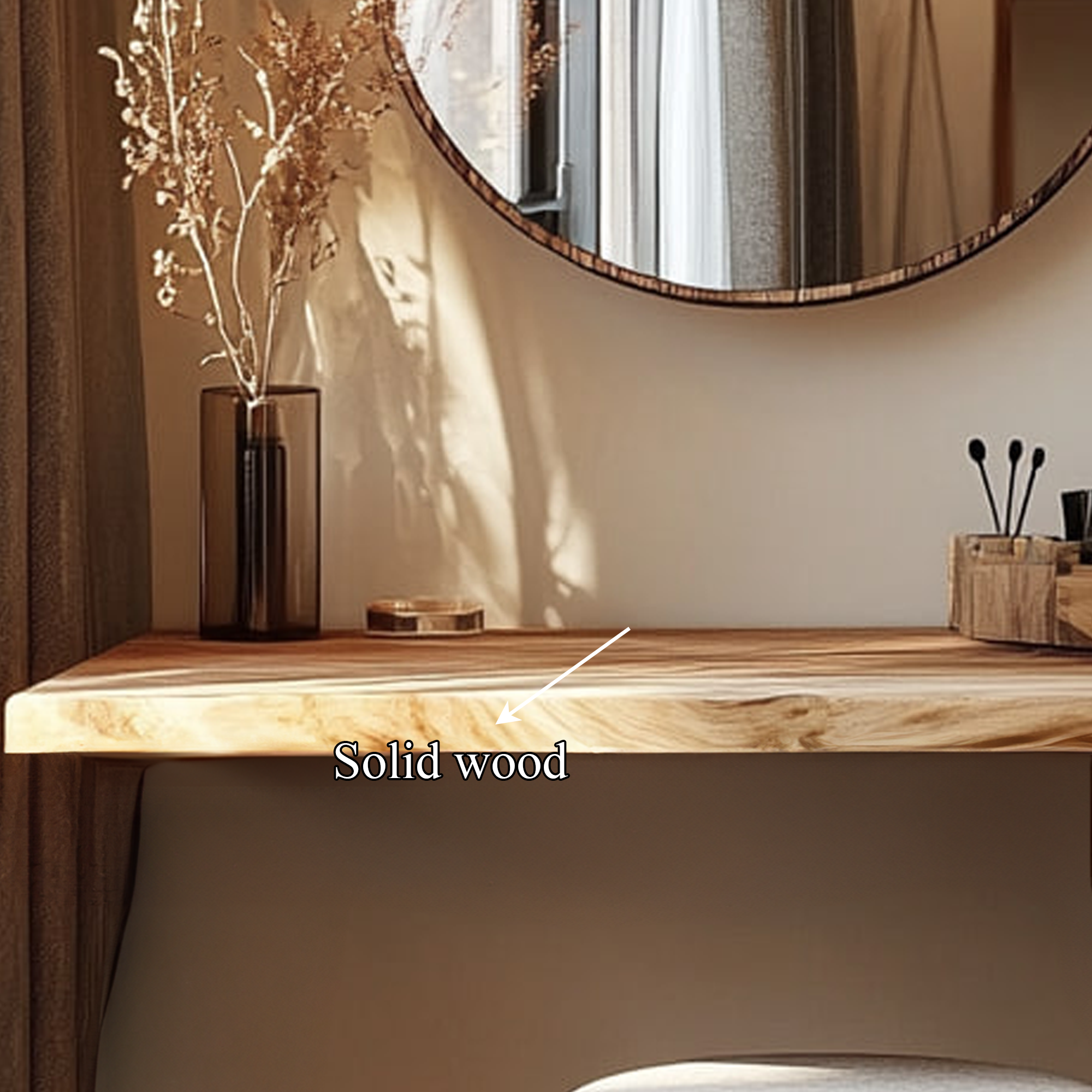 Scandinavian Solid Wood Floating Dressing Table Bedroom SINLKIFL240