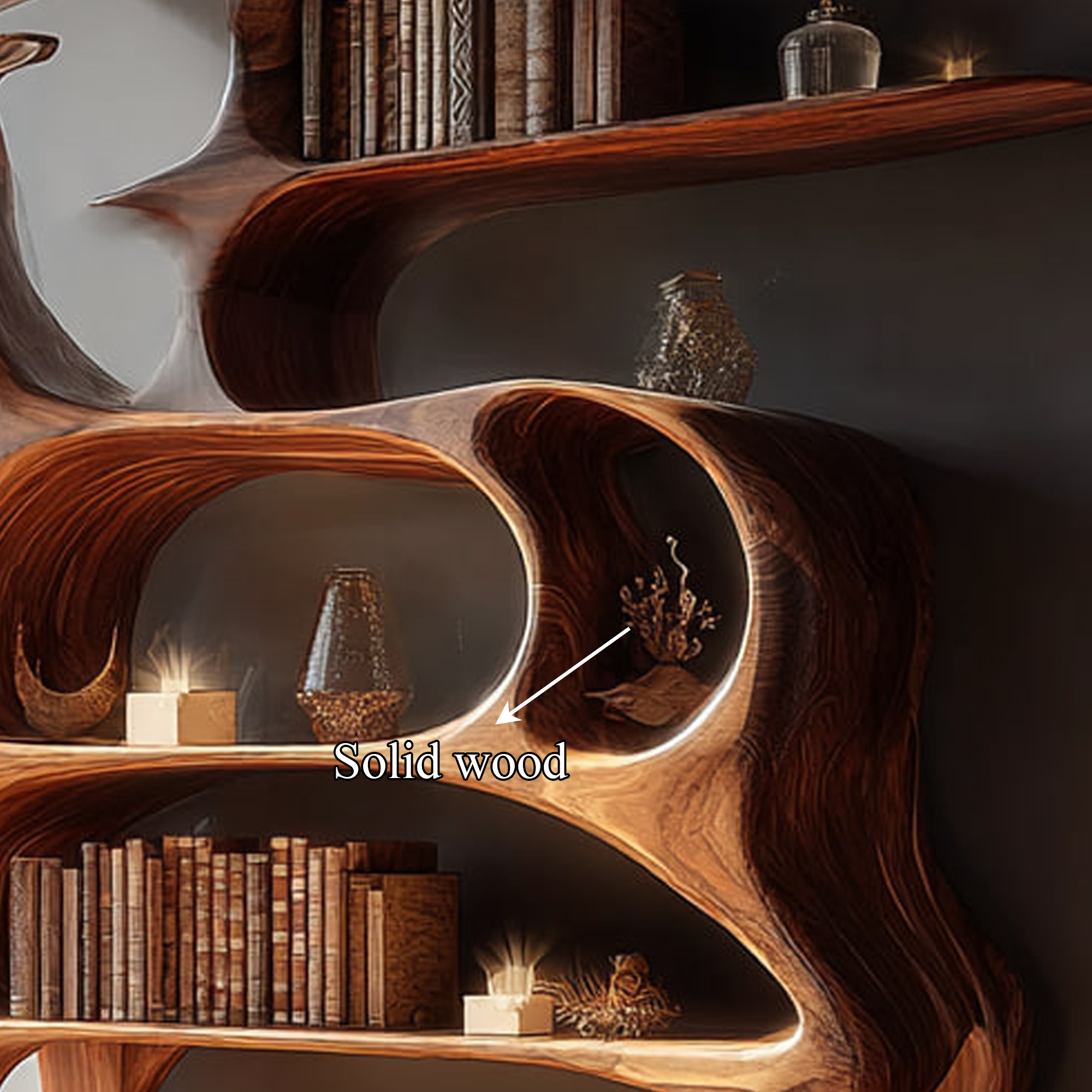 Rustic Deer Wall Shelf Artistic Bookshelf Living Room SINLKISC129