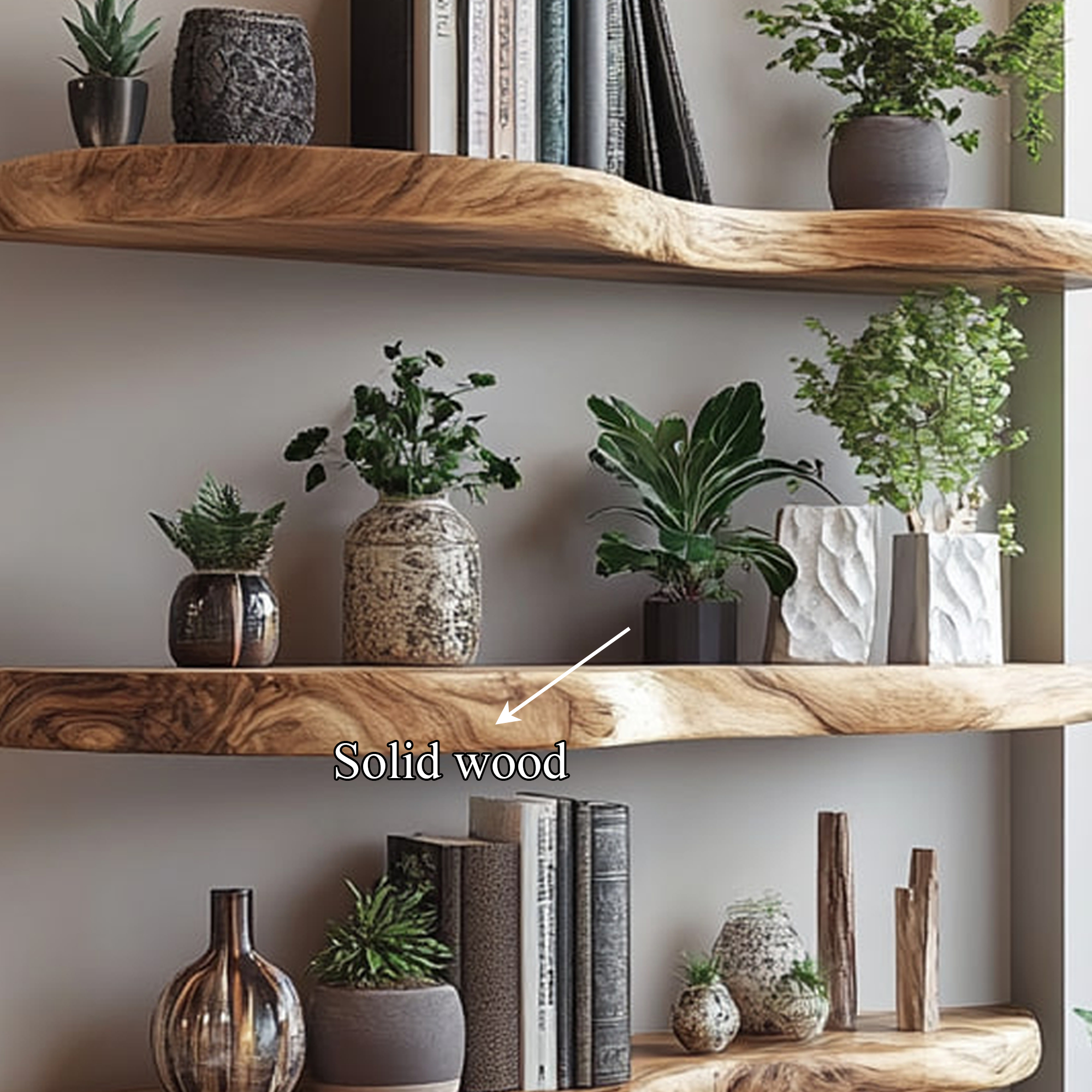 Rustic Live Edge Floating Bookshelf Living Room Or Office SINLKIFL263