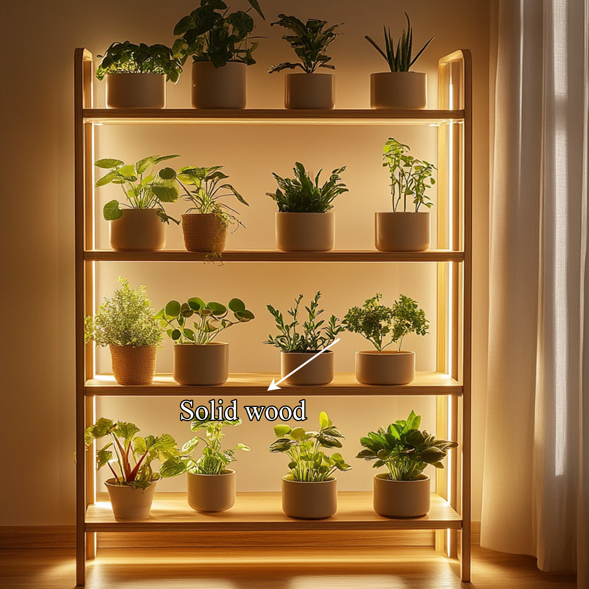 Mid Century Botanical Shelf Contemporary Indoor Garden SINLKITT085
