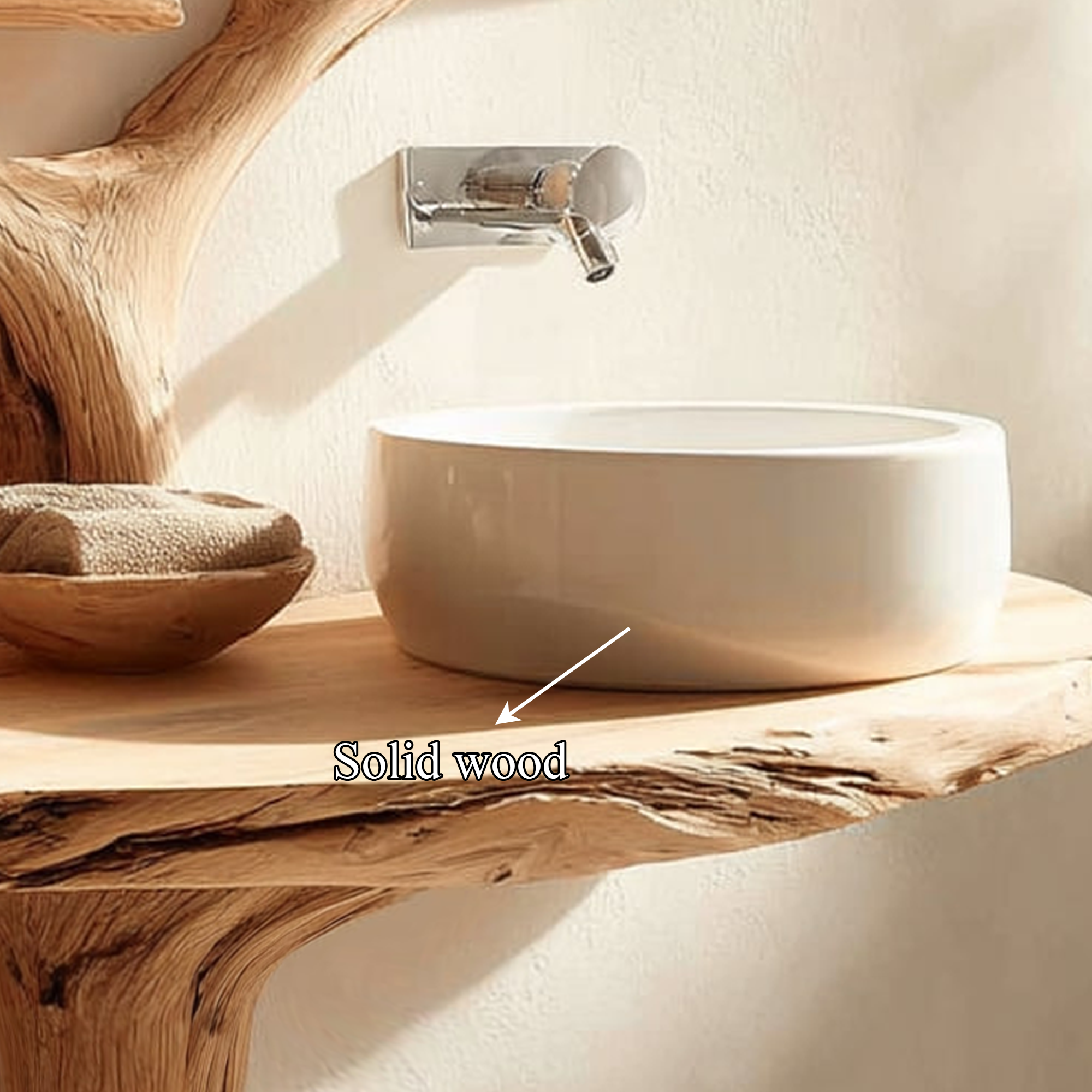 Rustic Artistic Tree Design Vanity Bathroom Or Spa Interior SINLKITBB010