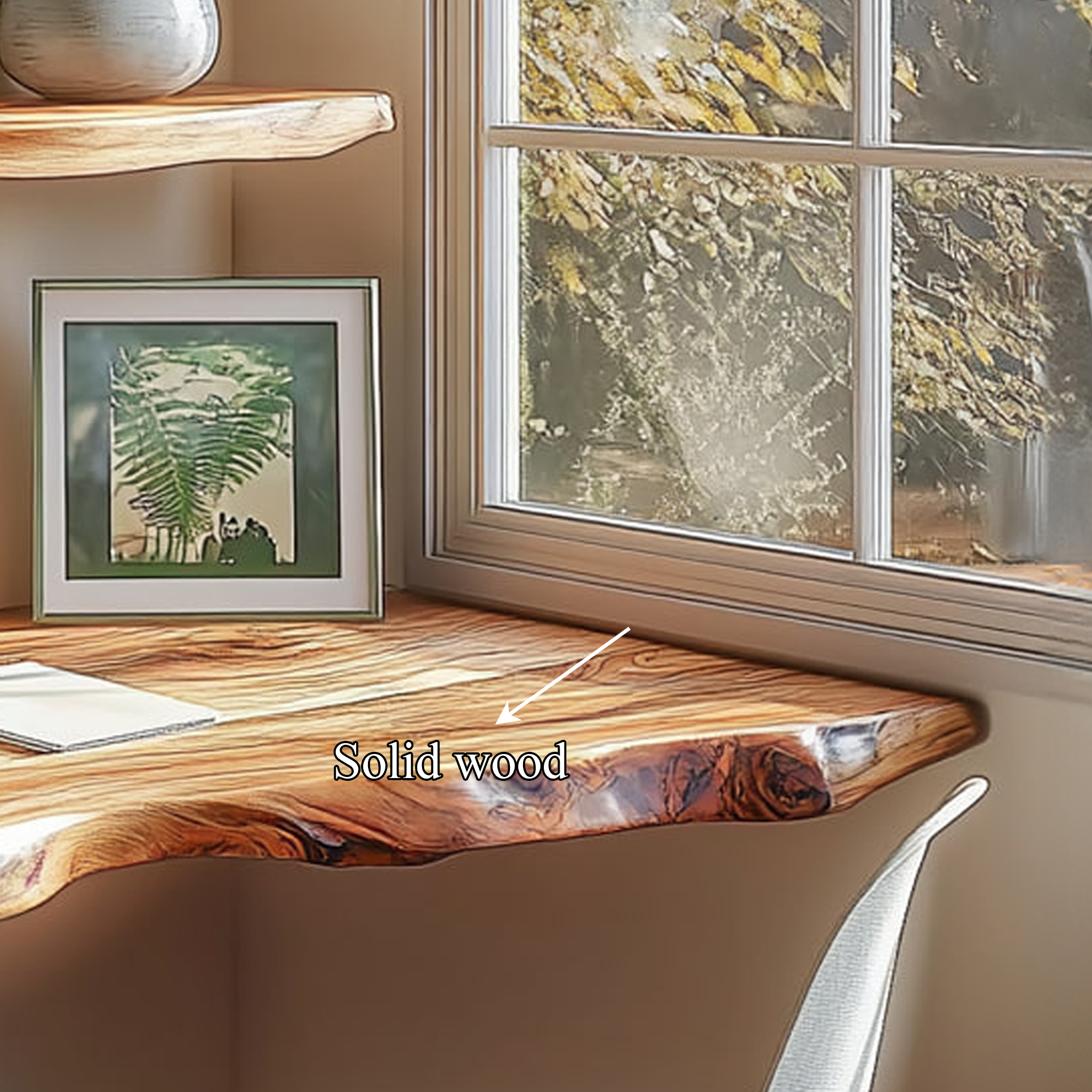 Rustic Floating Work Desk Shelf Bedroom Office SINLKIFL211