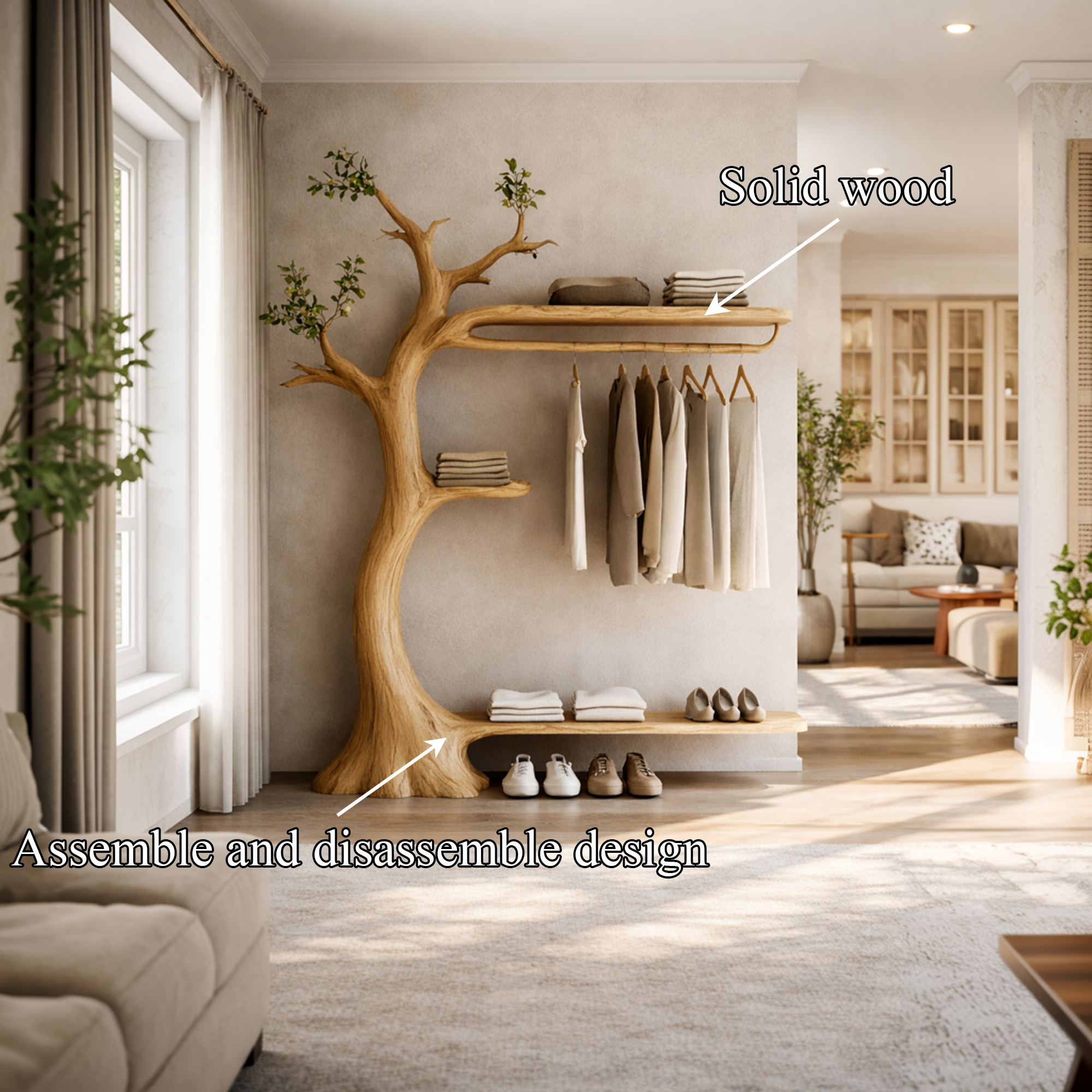 Midcentury Modern Tree Coat Rack Interior Corner SINLKITCR090