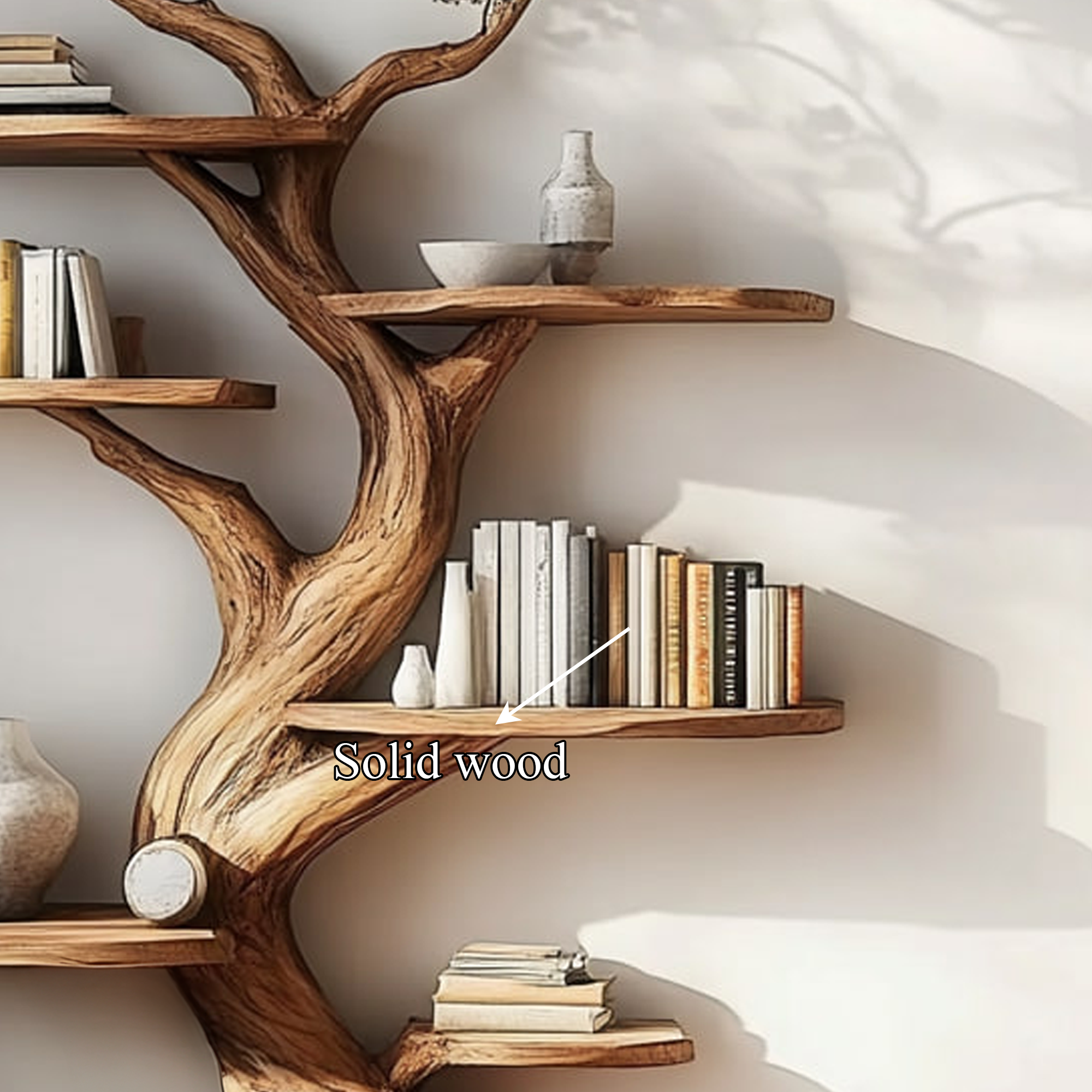 Rustic Artistic Tree Shaped Bookshelf Bedroom Living Room SINLKITB464