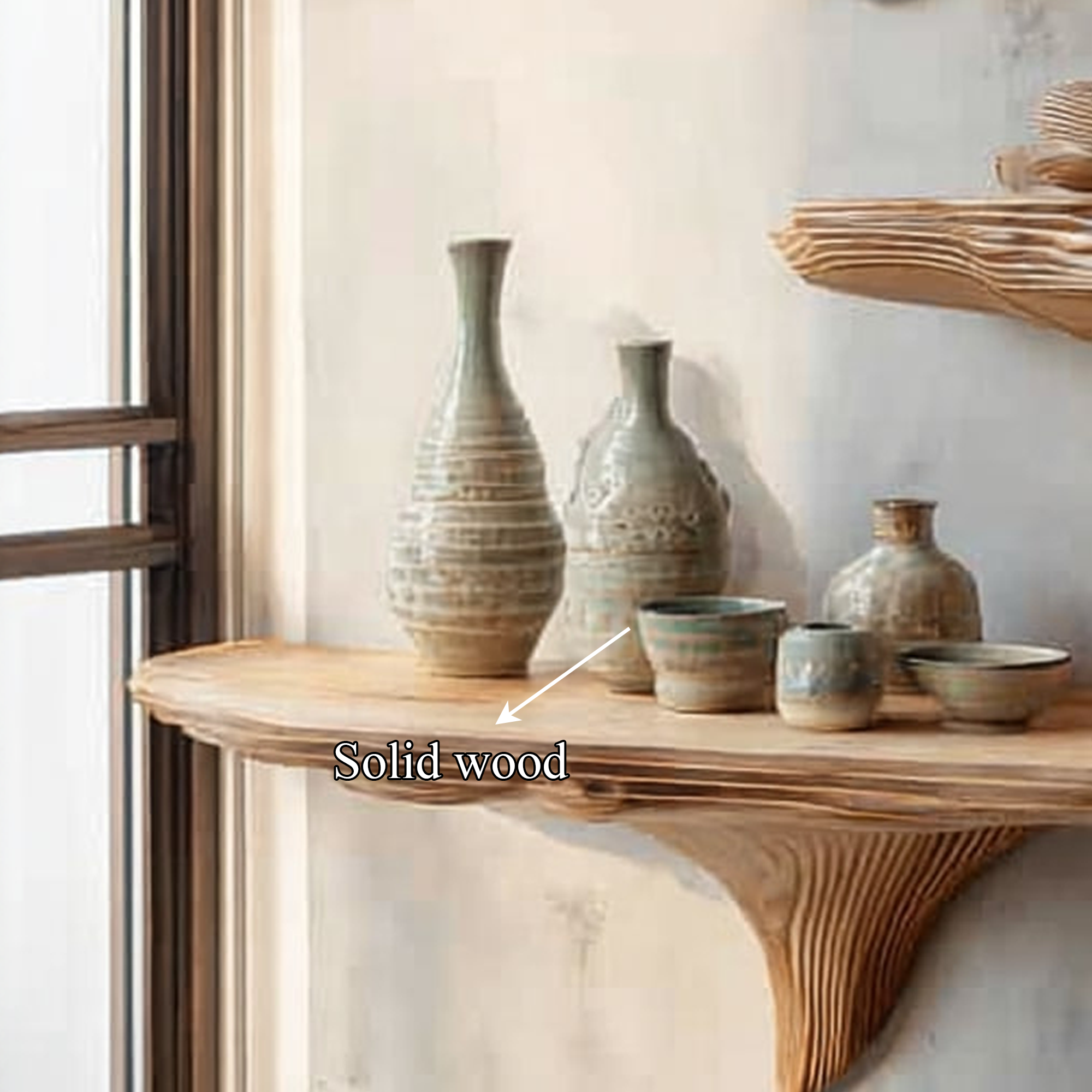 Rustic Mushroom Wall Shelf Bedroom SINLKIFL145