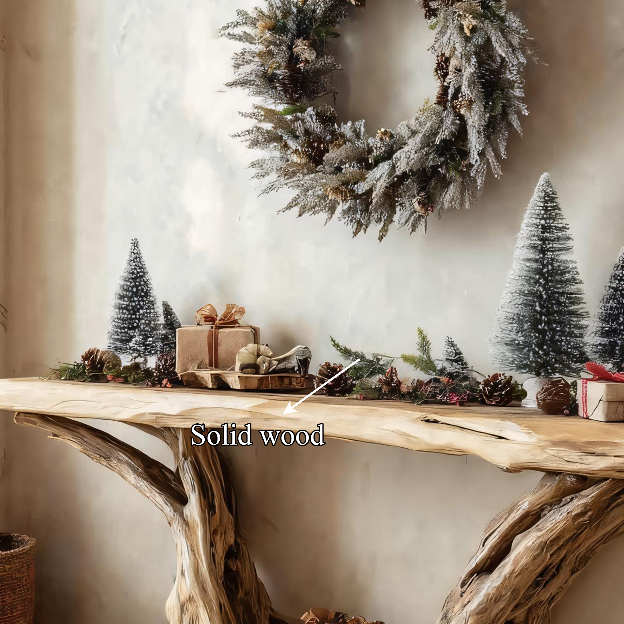 Rustic Console Table Festive Living Room Decor SINLKICS363