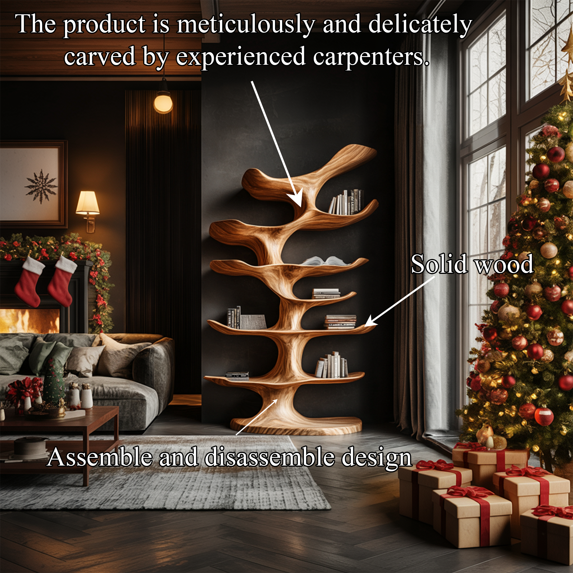 Organic Modern Sculptural Bookshelf Living Room Or Bedroom SINLKITB588