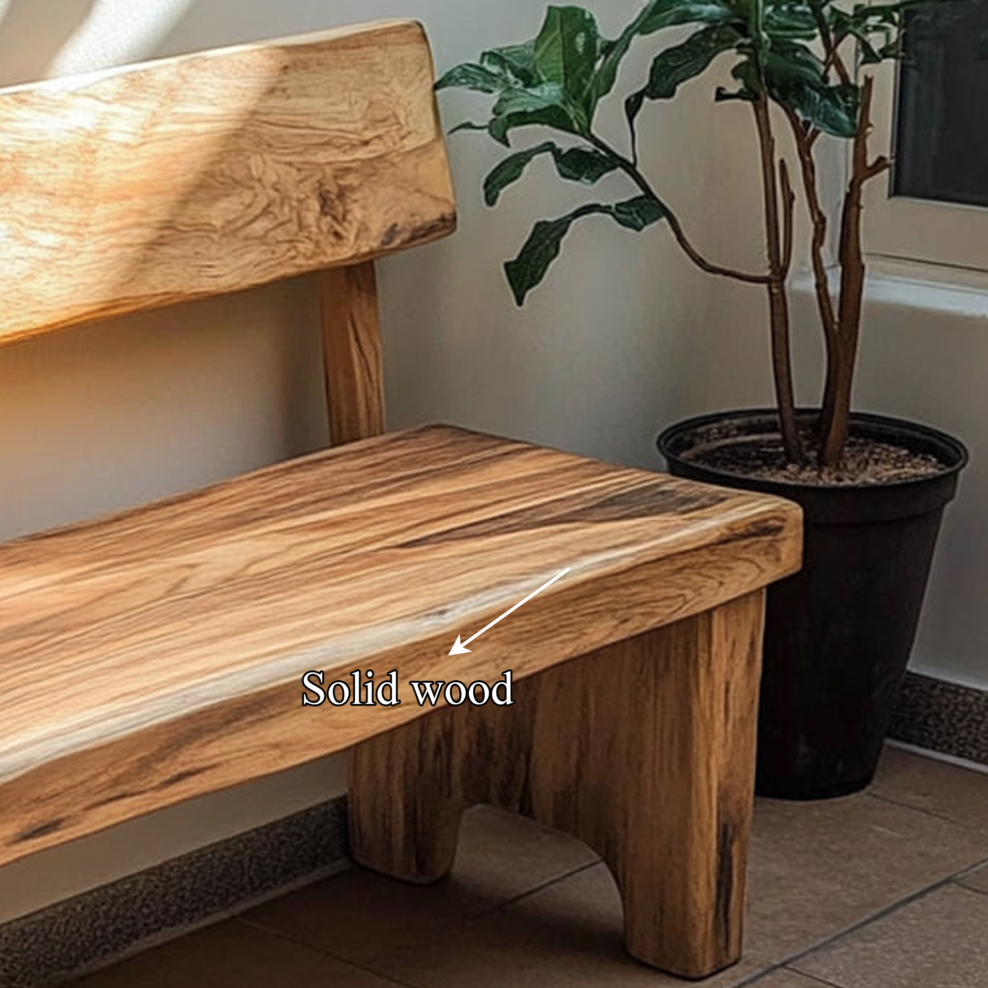 Rustic Solid Wood Bench Entryway Living Room SINLKIRS040