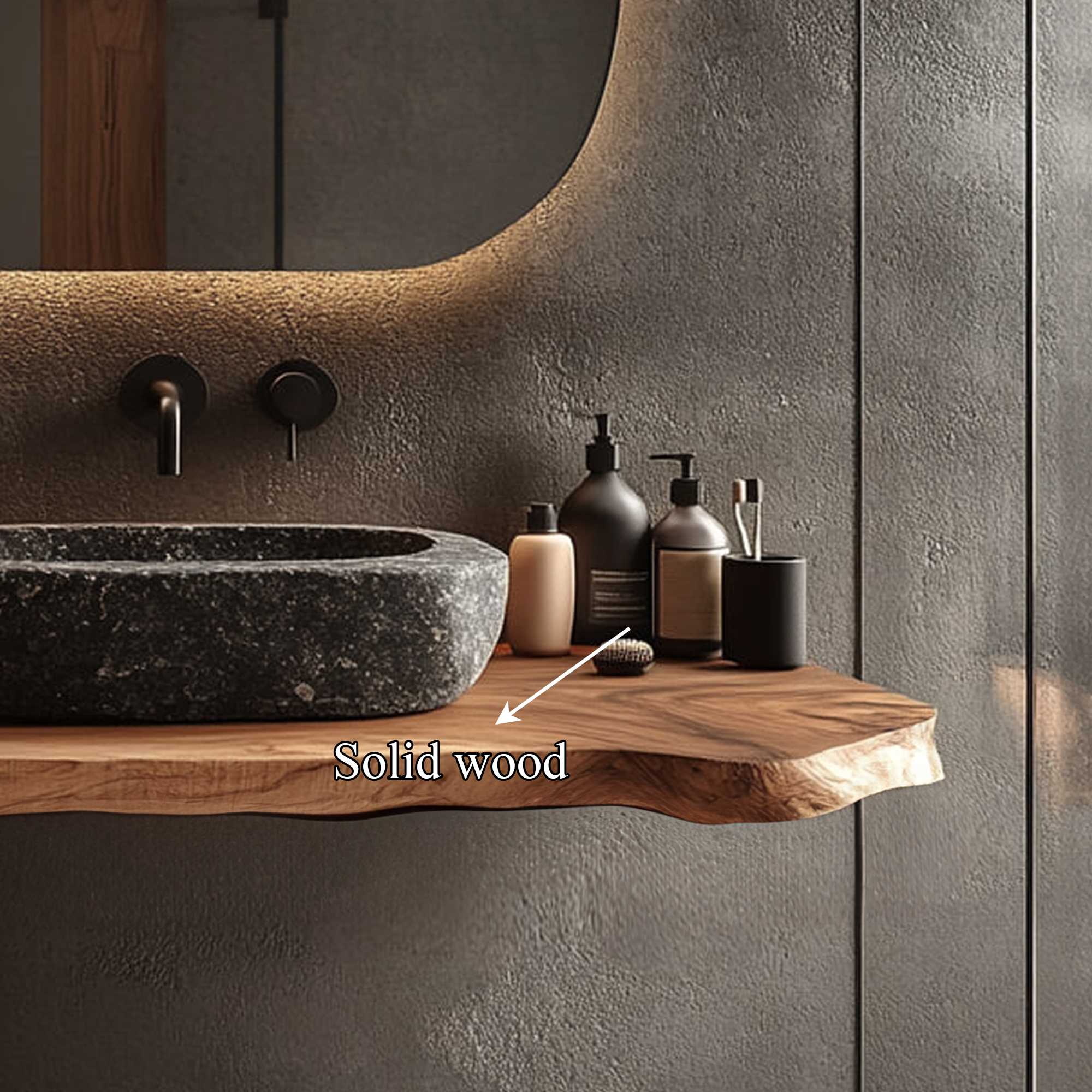 Rustic Floating Vanity Countertop Modern Bathroom SINLKIBRV183