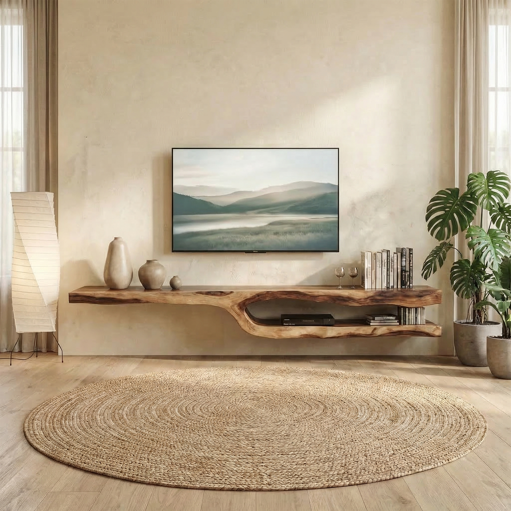 Rustic Floating TV Shelf For Living Room And Bedroom SINLKITS002
