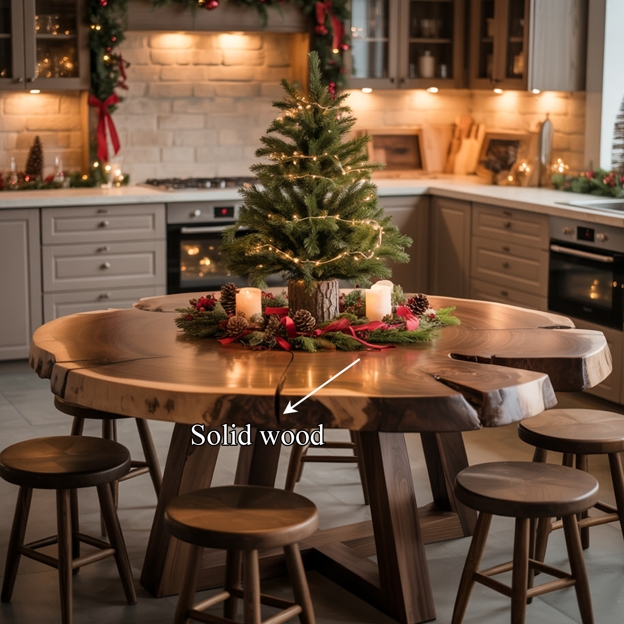 Rustic Dining Table Christmas Kitchen Display SINLKIDT141