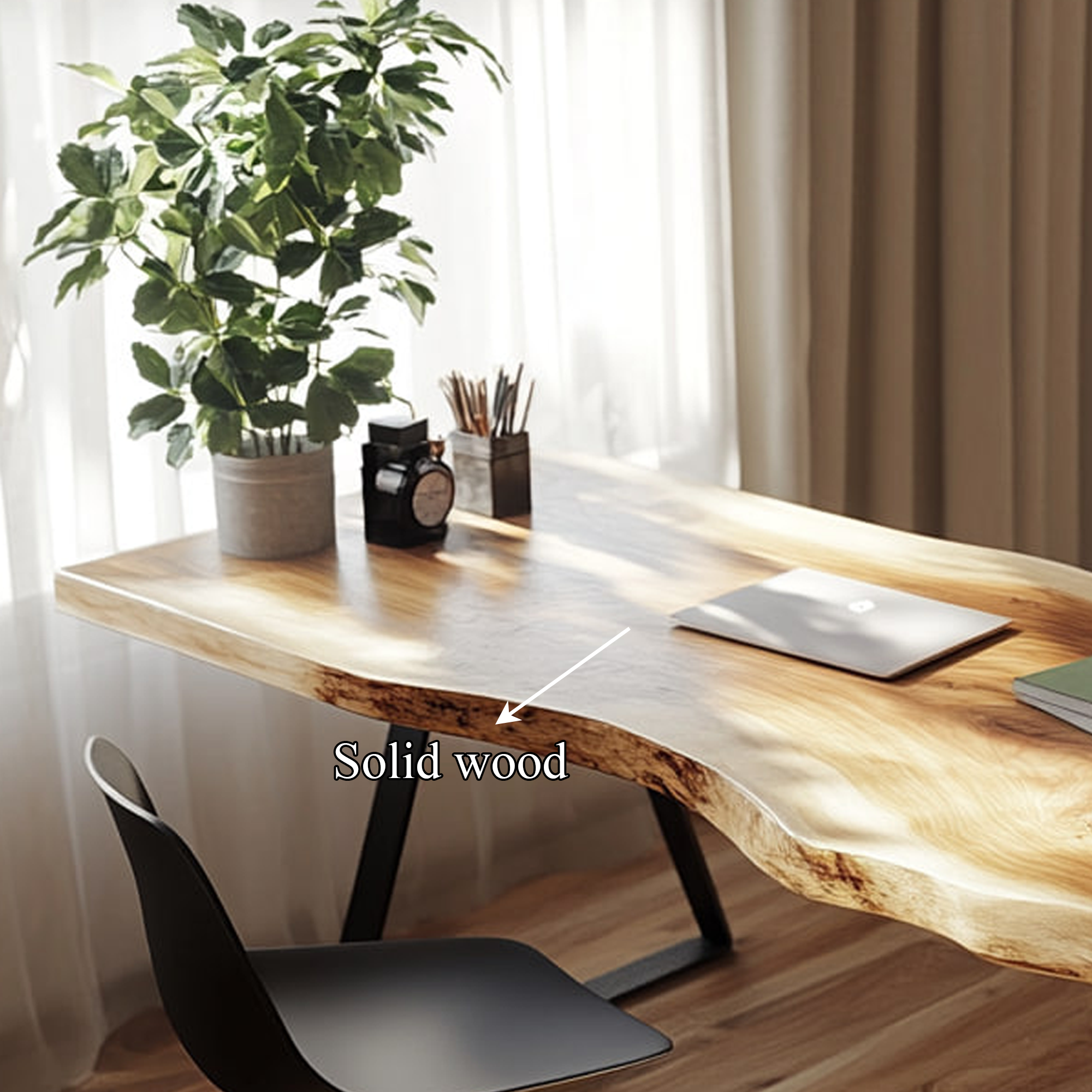 Rustic Live Edge Writing Desk Reading Room And Home Office SINLKIDK034