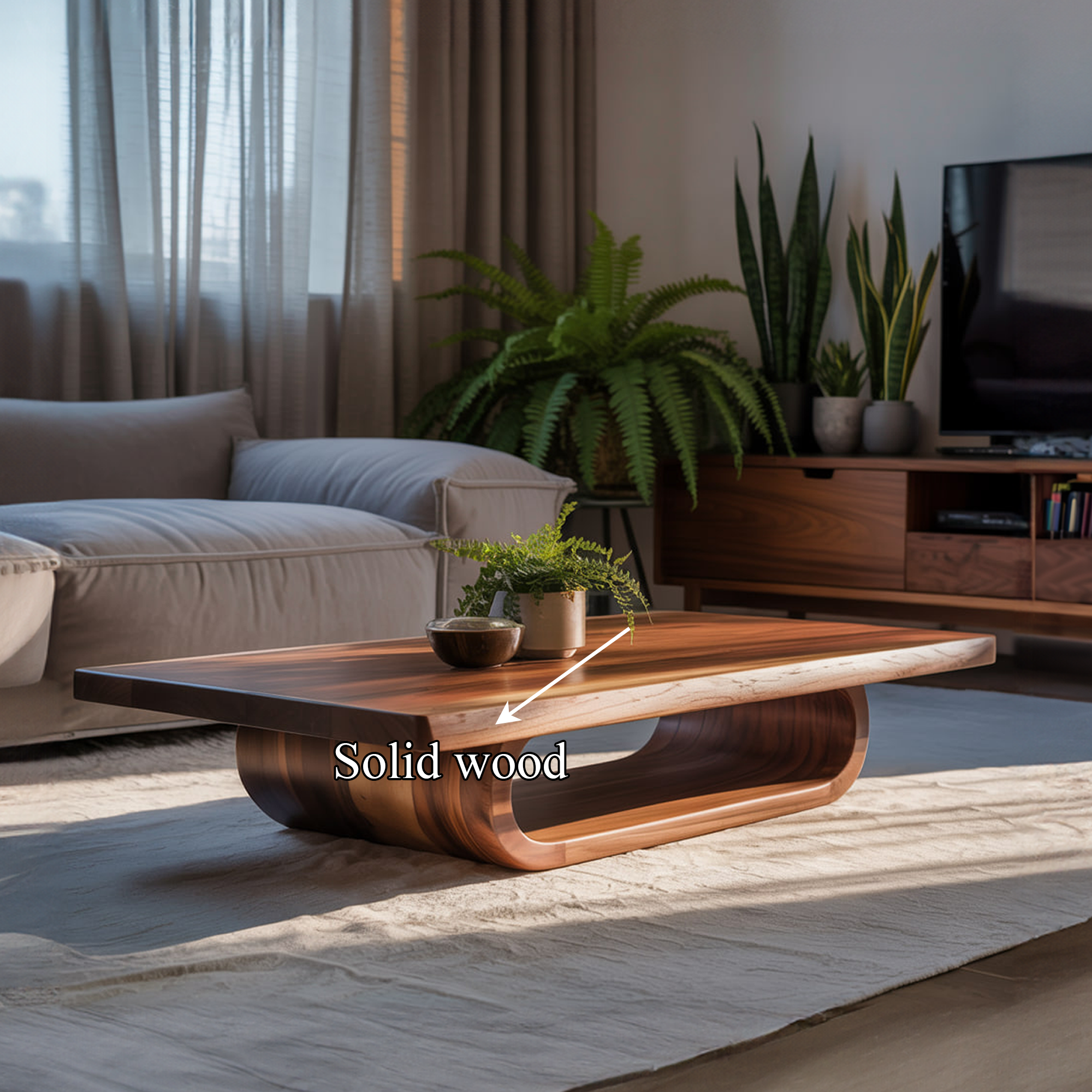 Mid Century Wave Coffee Table Sitting Room SINLKICF249